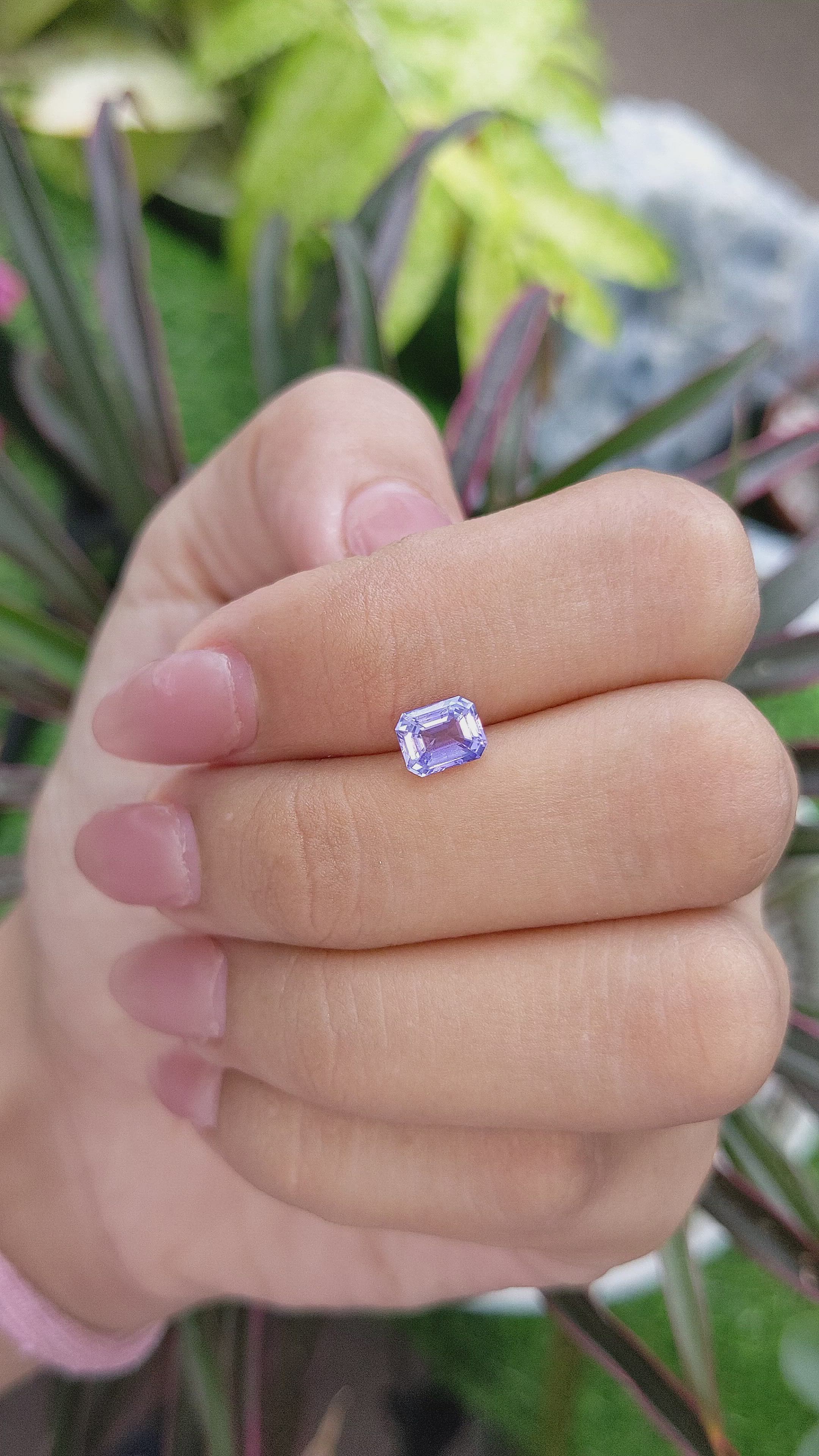 1.06 Ct. Violet Sapphire from Ceylon (Sri Lanka) Size Video