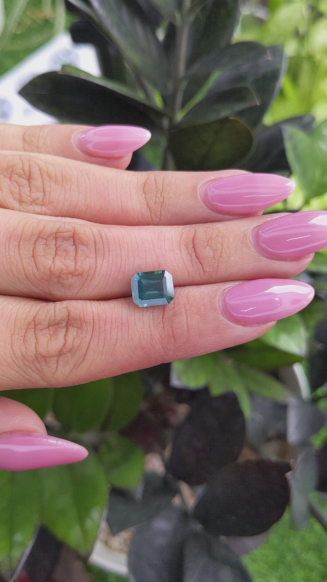 3.08 Ct. Bluish Green Sapphire from Madagascar Size Video