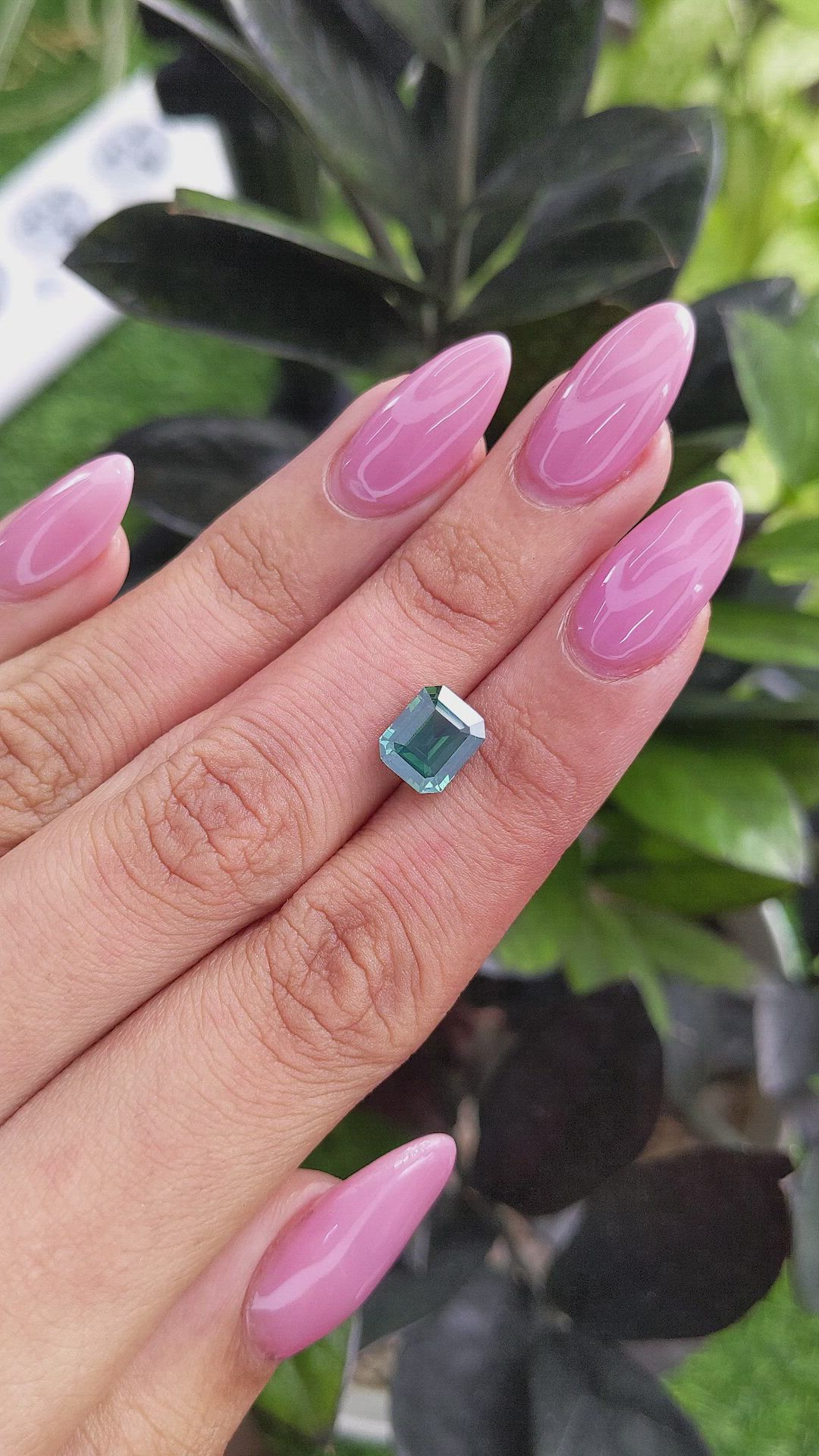 3.08 Ct. Bluish Green Sapphire from Madagascar Size Video