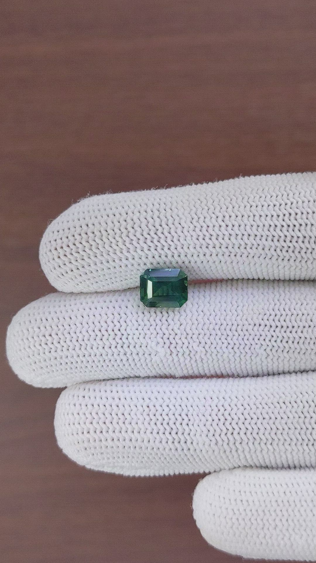 3.08 Ct. Bluish Green Sapphire from Madagascar Size Video