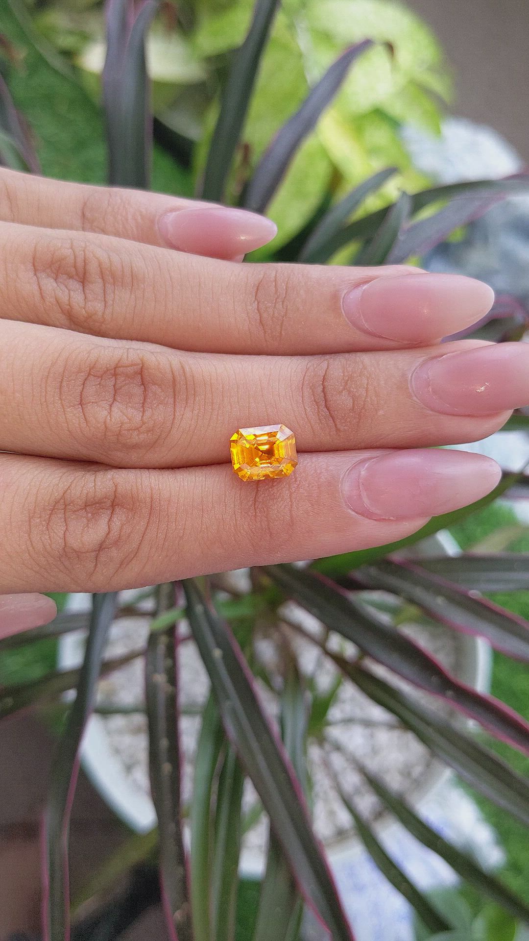3.06 Ct. Orange Sapphire from Ceylon (Sri Lanka) Size Video