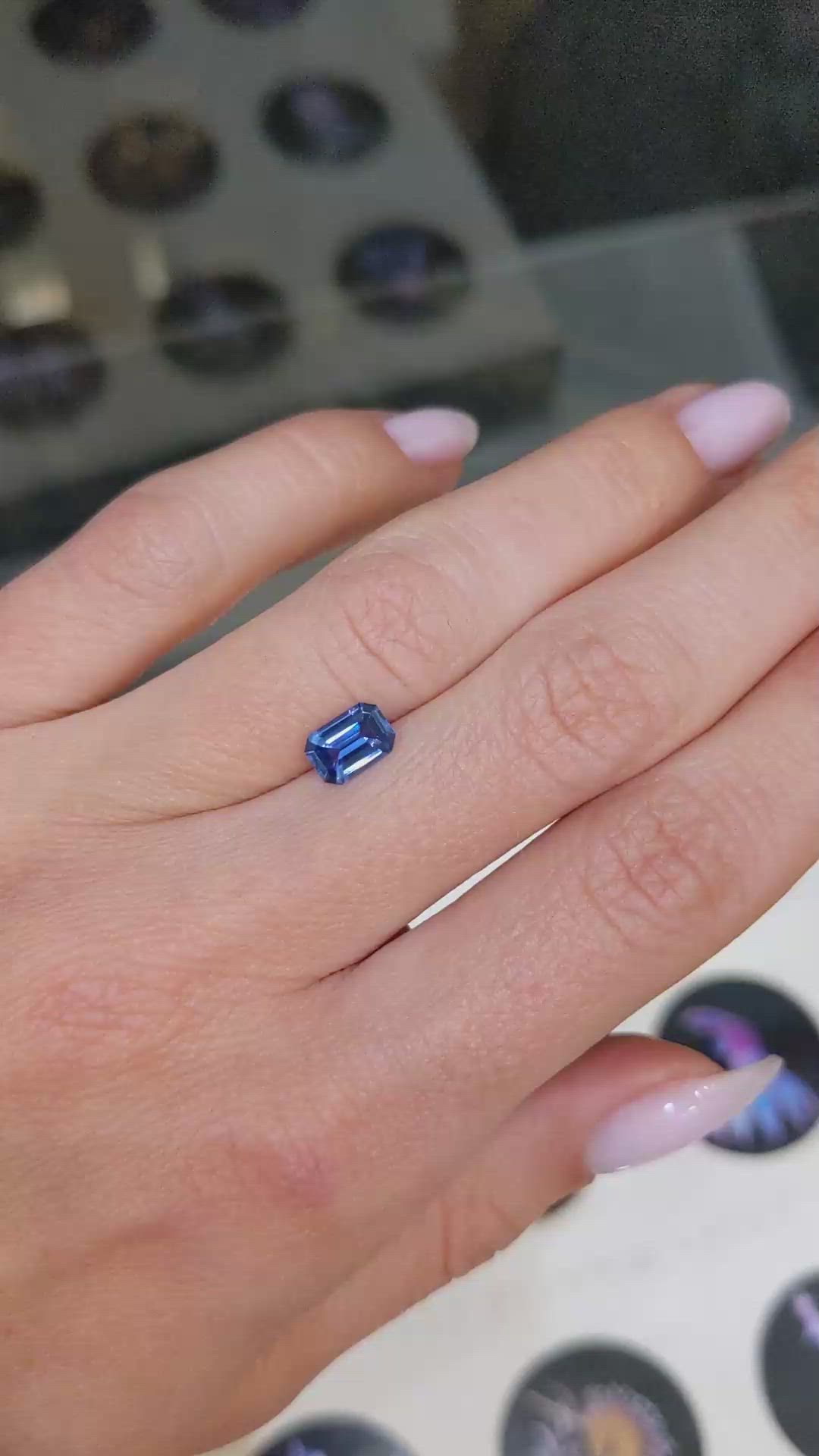 0.89 Ct. Blue Sapphire from Ceylon (Sri Lanka) Size Video