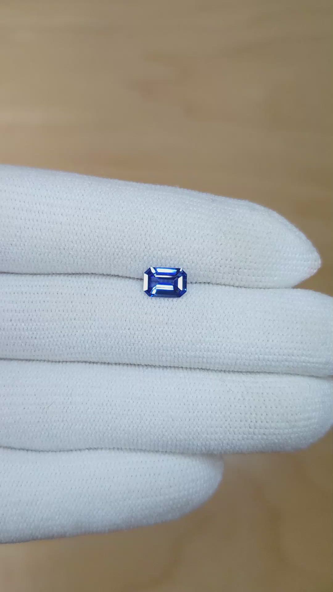 0.89 Ct. Blue Sapphire from Ceylon (Sri Lanka) Size Video