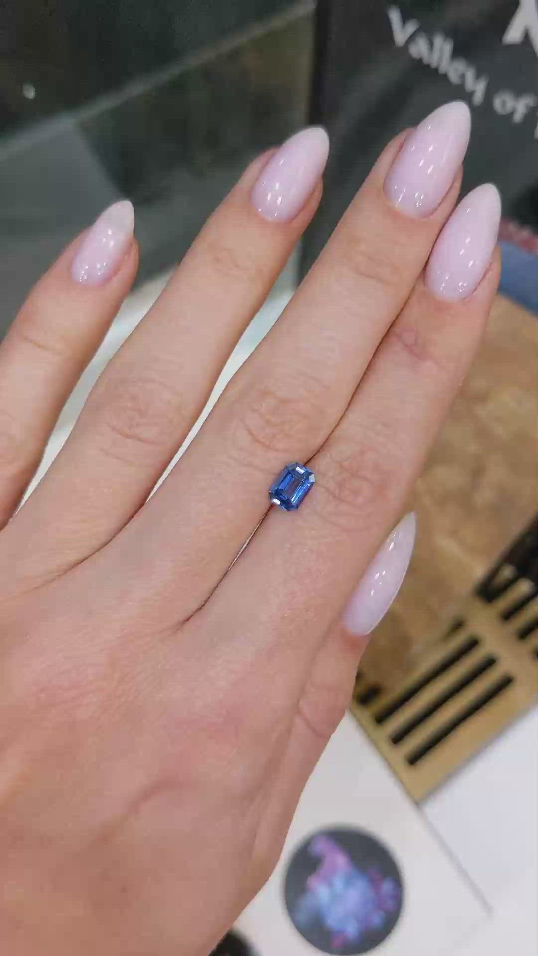 0.96 Ct. Blue Sapphire from Ceylon (Sri Lanka) Size Video