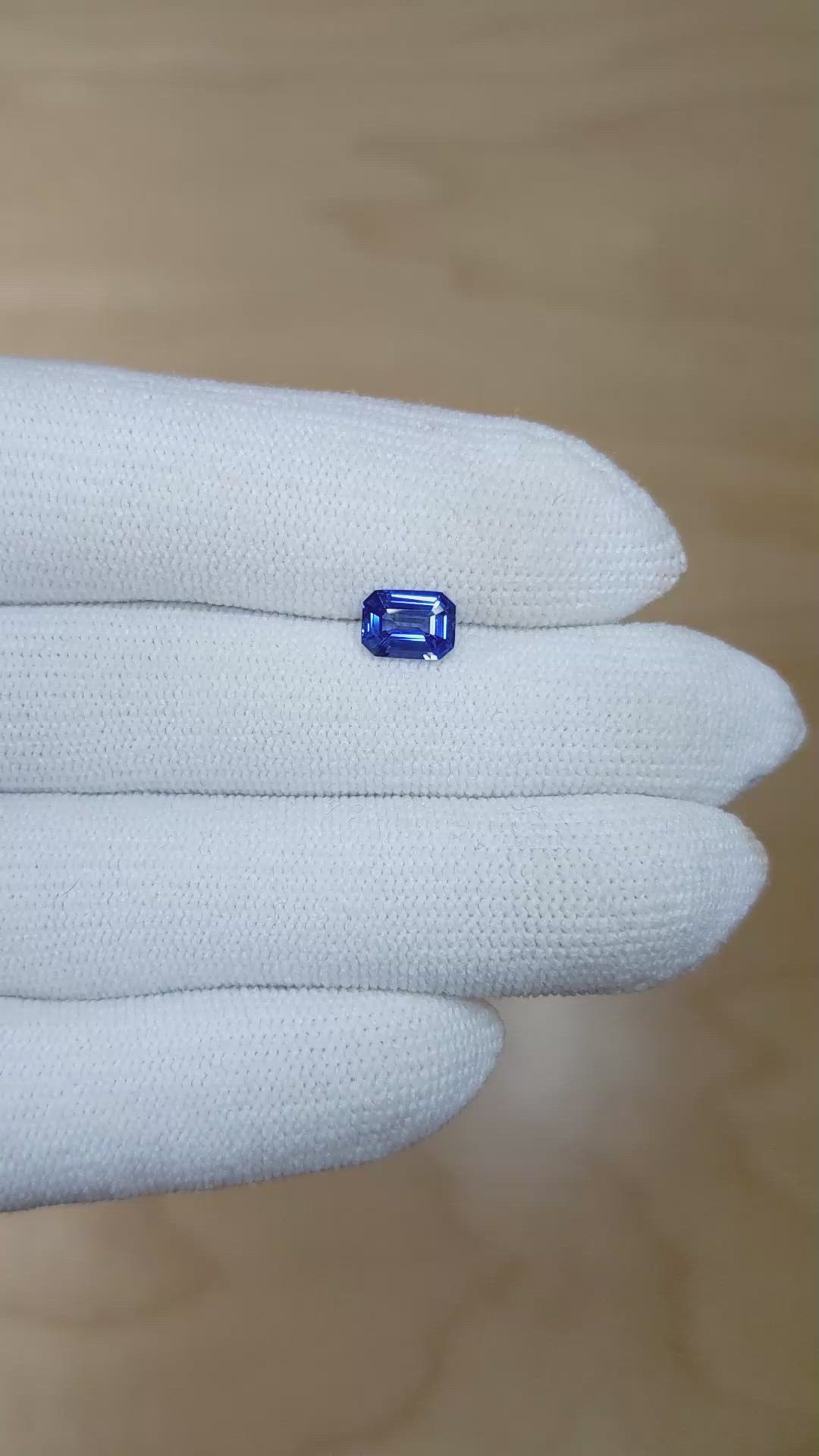 0.96 Ct. Blue Sapphire from Ceylon (Sri Lanka) Size Video