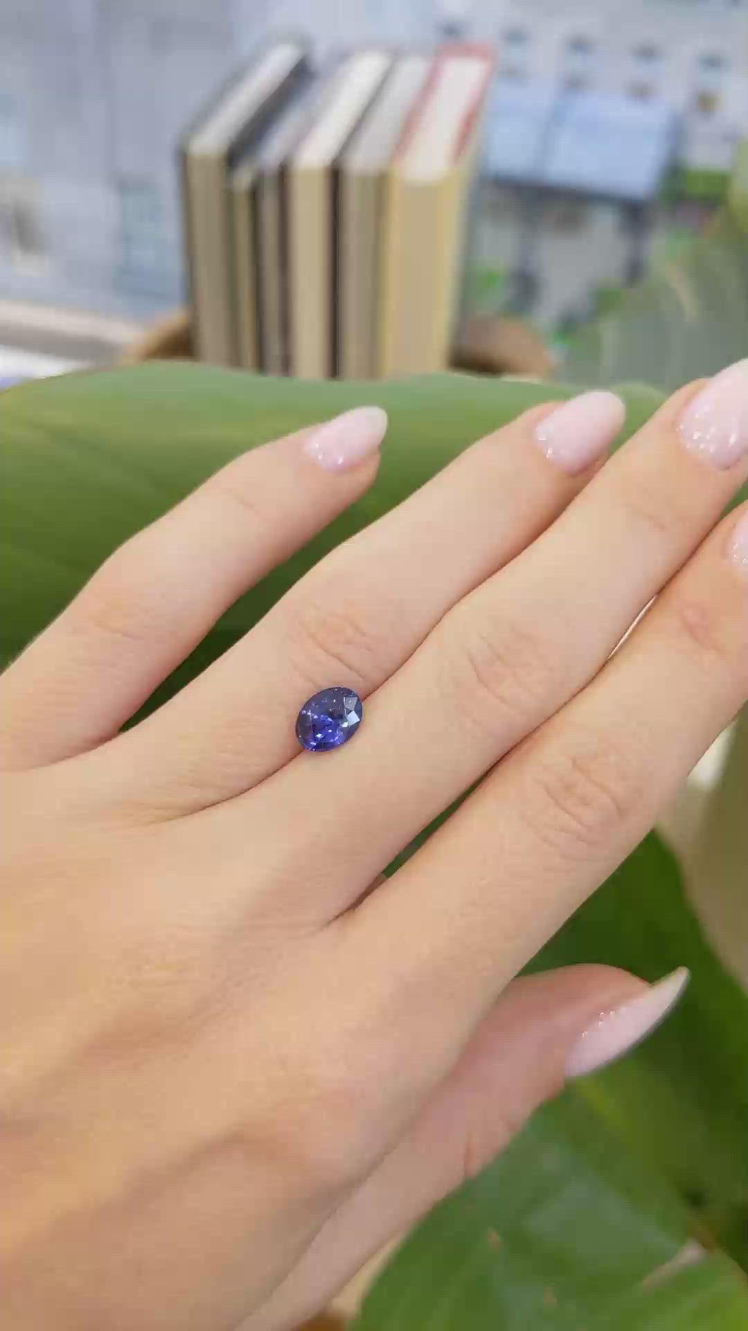 1.36 Ct. Blue Sapphire from Ceylon (Sri Lanka) Size Video