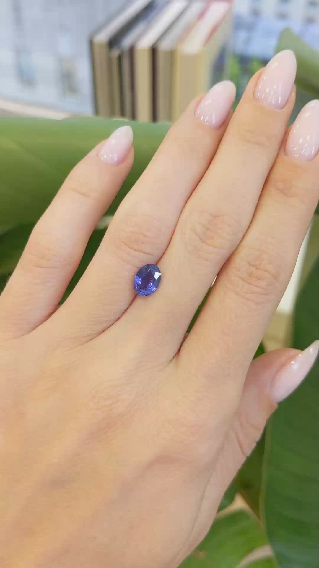 1.57 Ct. Blue Sapphire from Ceylon (Sri Lanka) Size Video