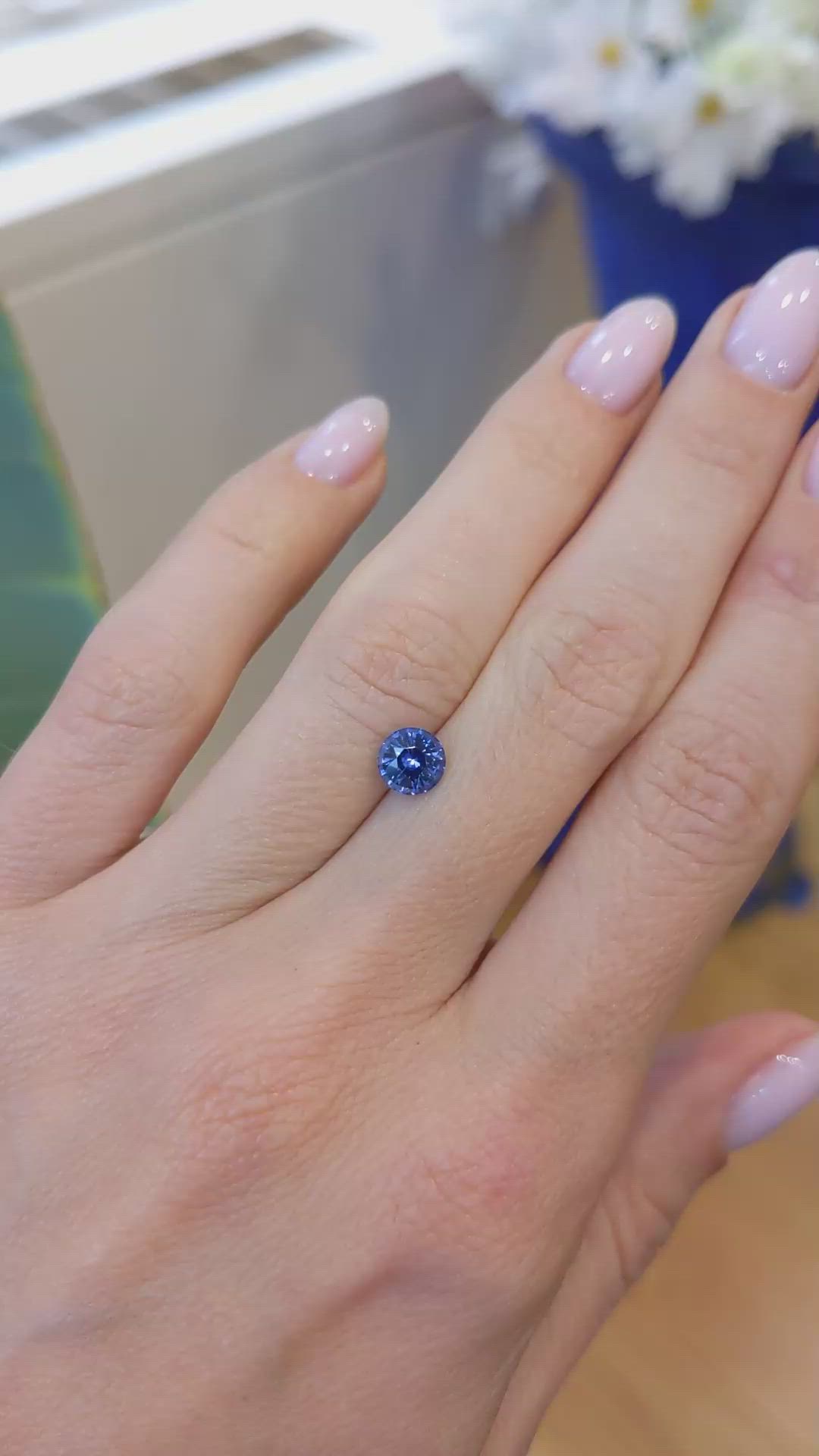 1.04 Ct. Blue Sapphire from Ceylon (Sri Lanka) Size Video