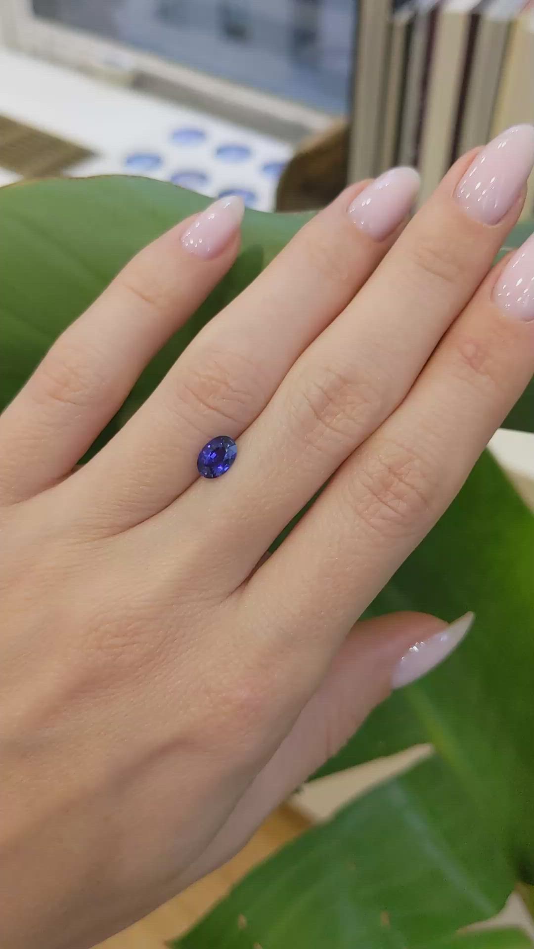 0.77 Ct. Blue Sapphire from Ceylon (Sri Lanka) Size Video