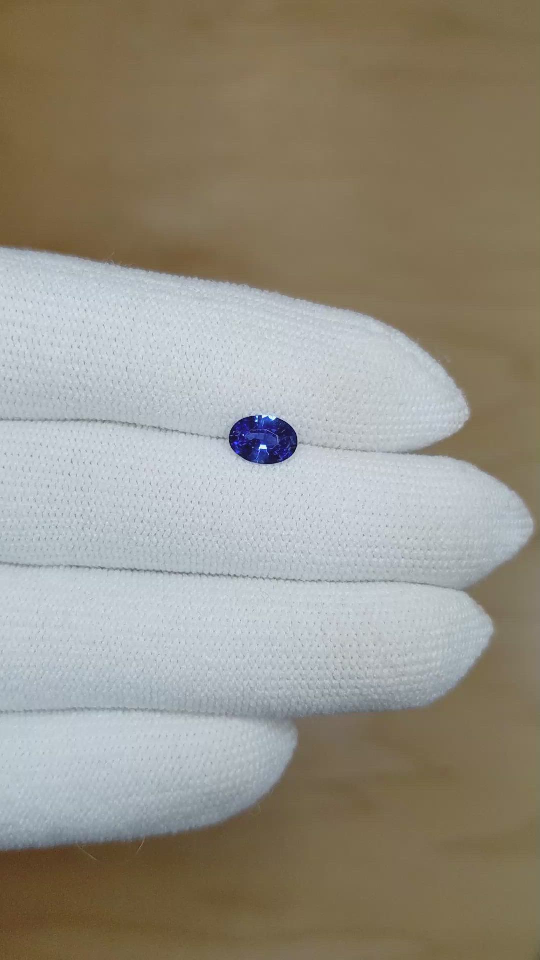 0.77 Ct. Blue Sapphire from Ceylon (Sri Lanka) Size Video