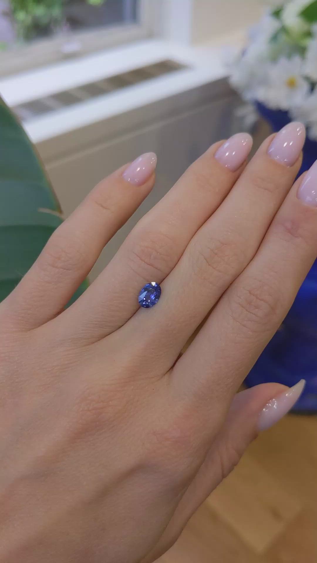 0.77 Ct. Blue Sapphire from Ceylon (Sri Lanka) Size Video