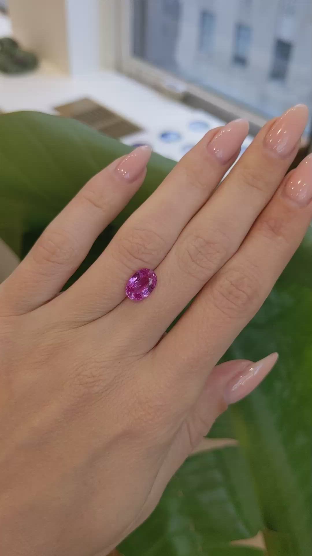 2.63 Ct. Pink Sapphire from Ceylon (Sri Lanka) Size Video