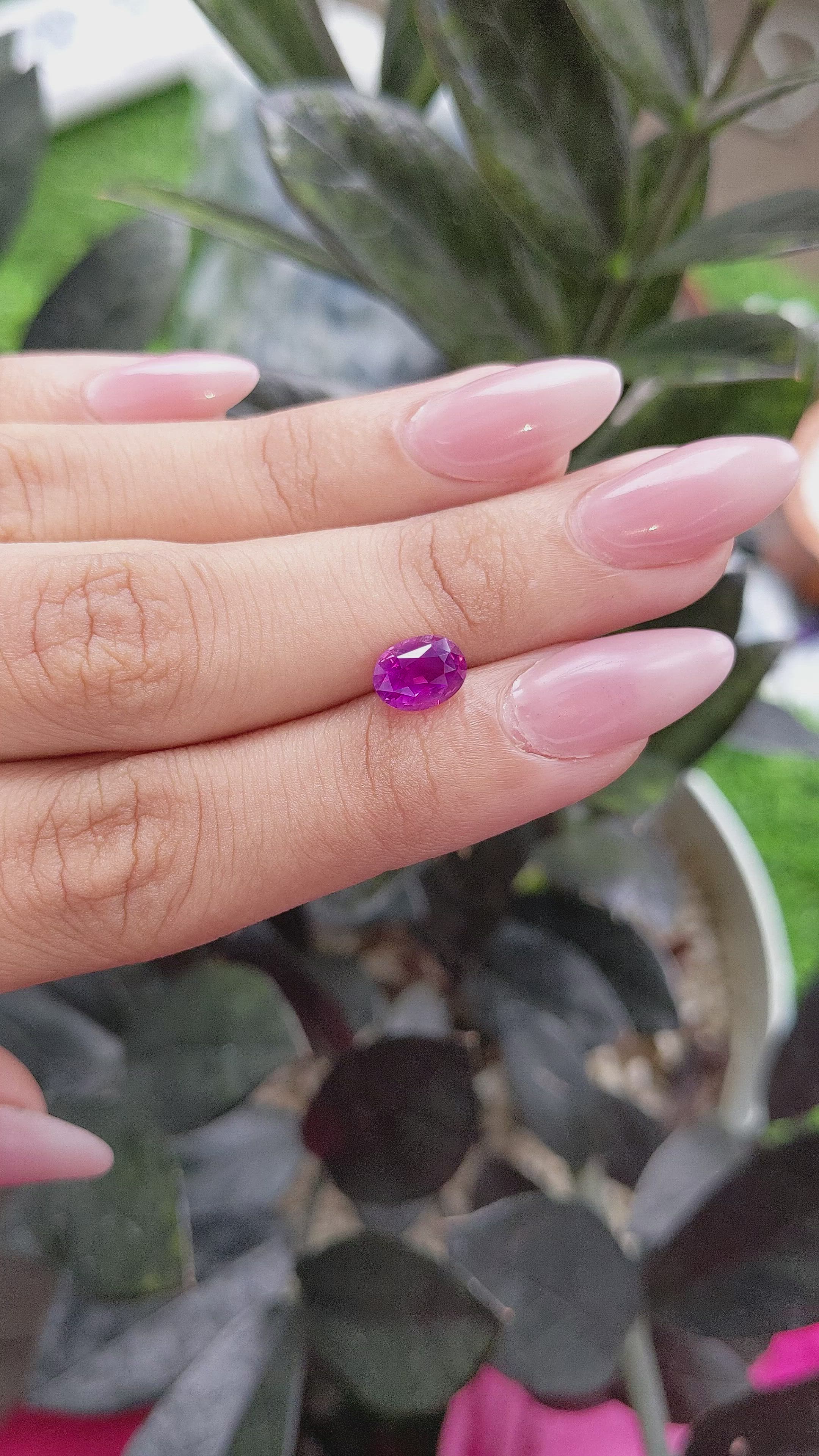 2.00 Ct. Pinkish Purple Sapphire from Madagascar Size Video
