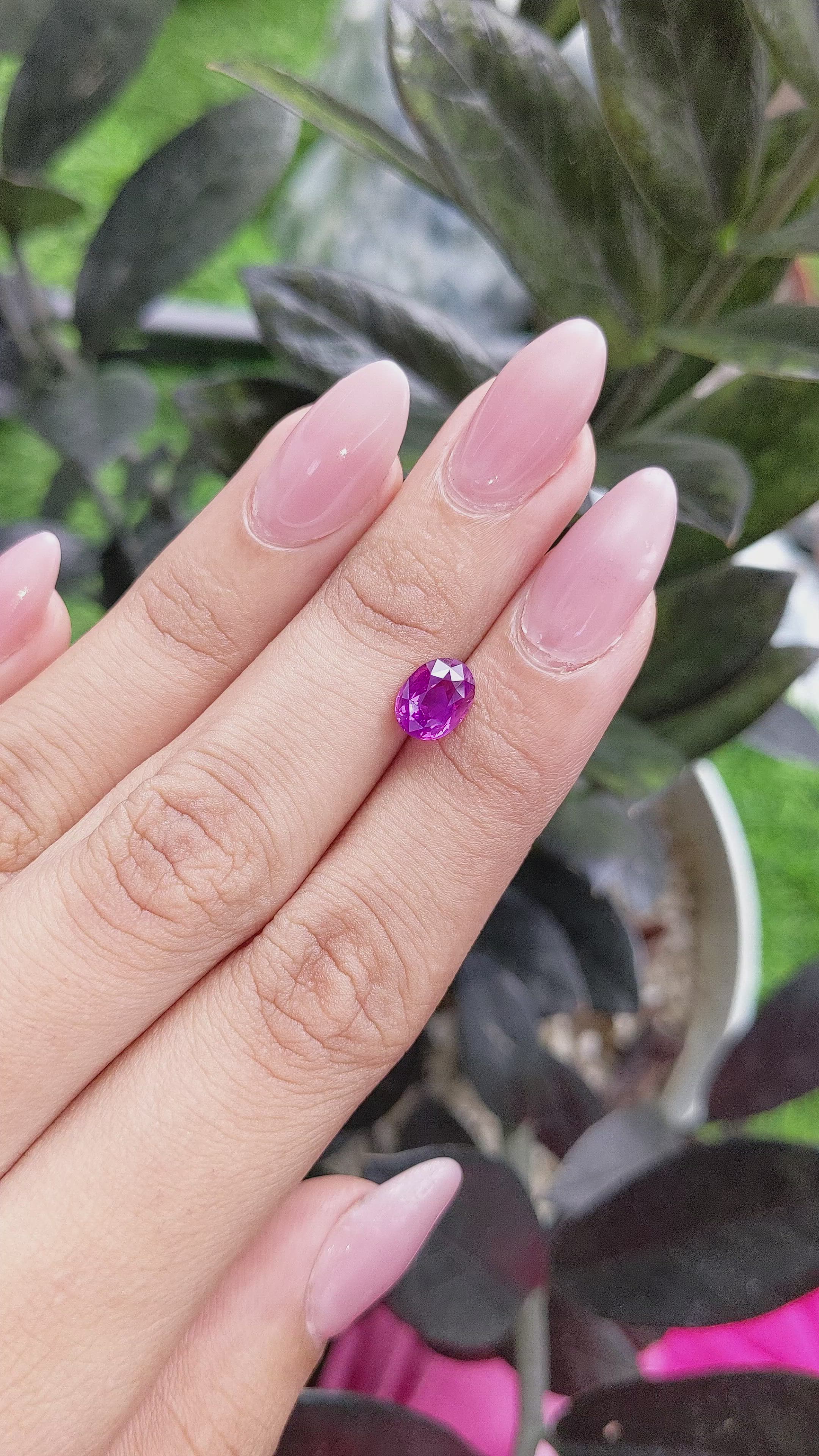 2.00 Ct. Pinkish Purple Sapphire from Madagascar Size Video