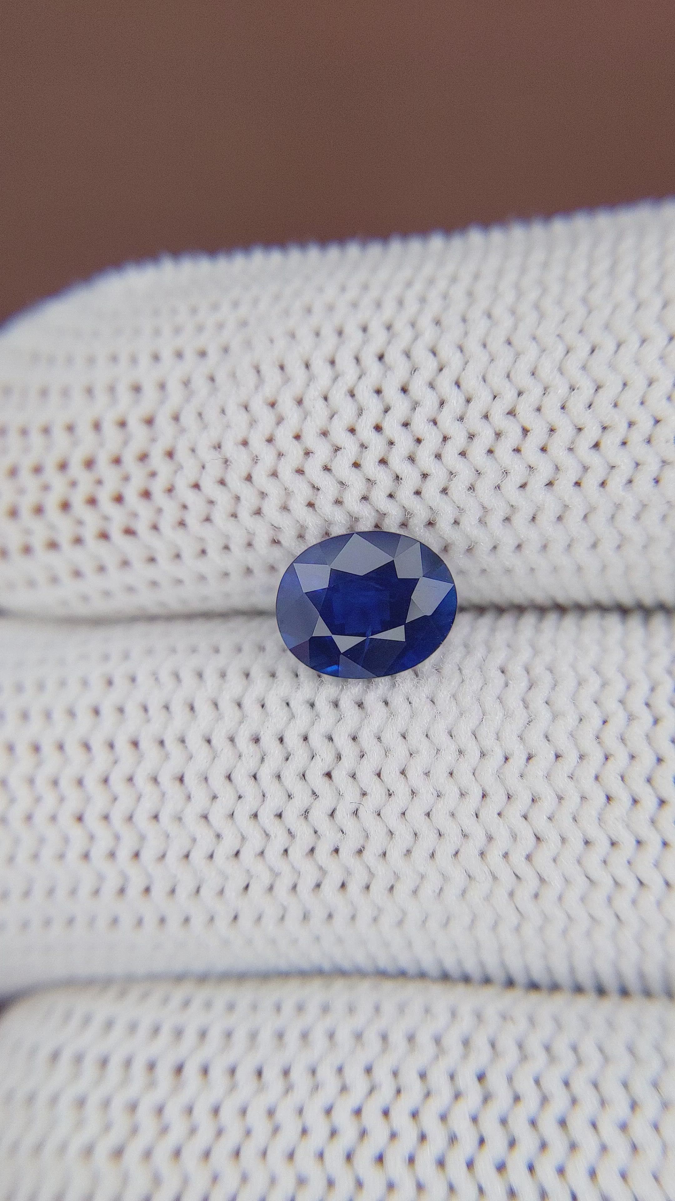 1.56 Ct. Blue Sapphire from Madagascar Size Video