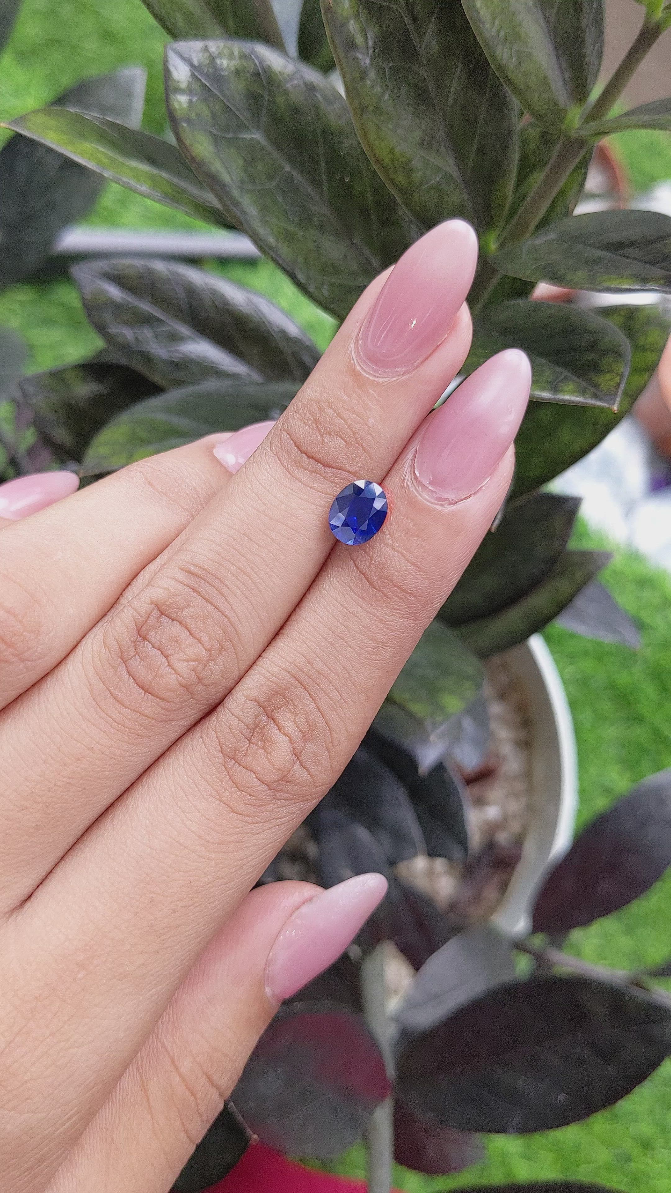 1.56 Ct. Blue Sapphire from Madagascar Size Video