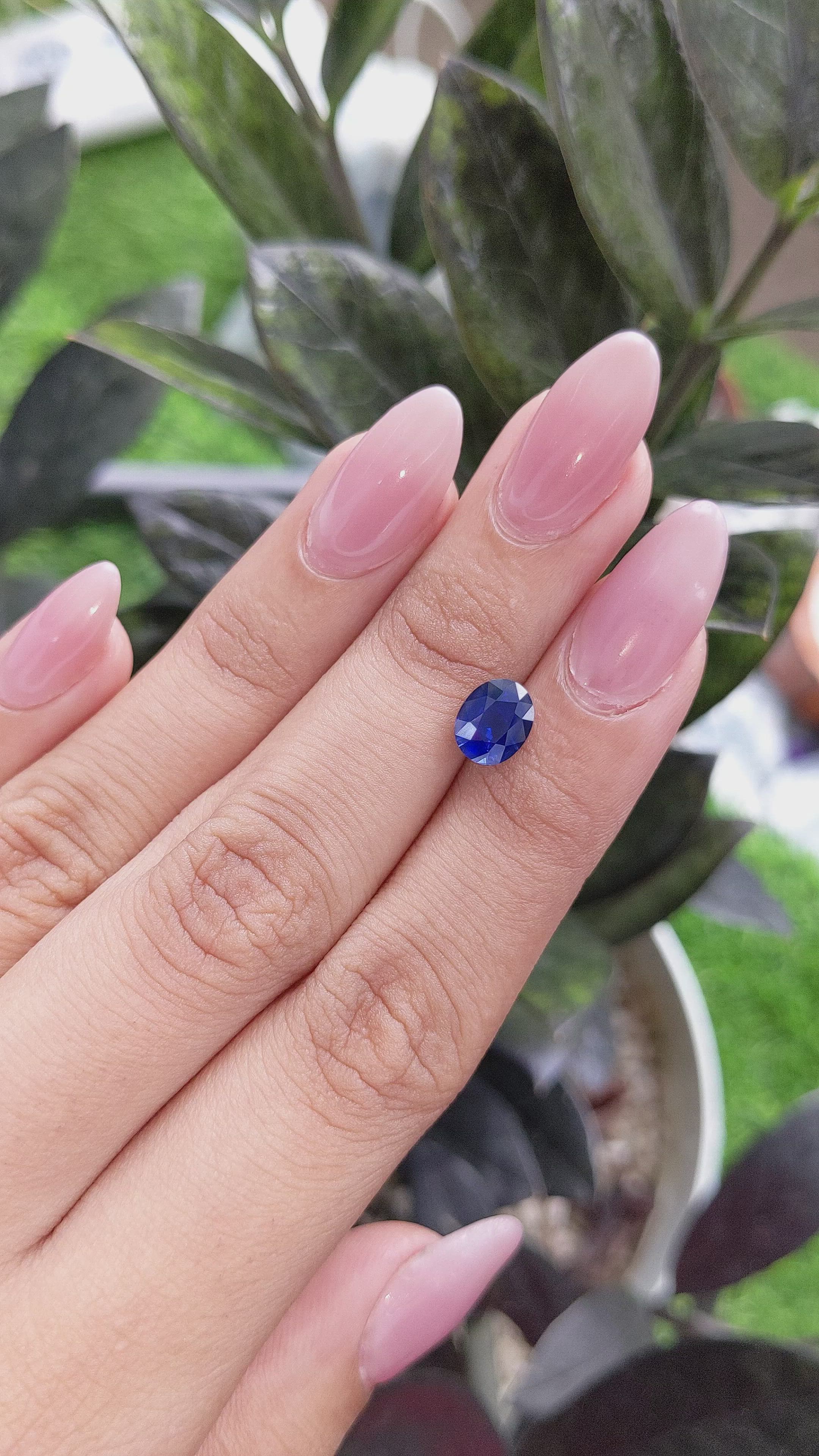 1.56 Ct. Blue Sapphire from Madagascar Size Video