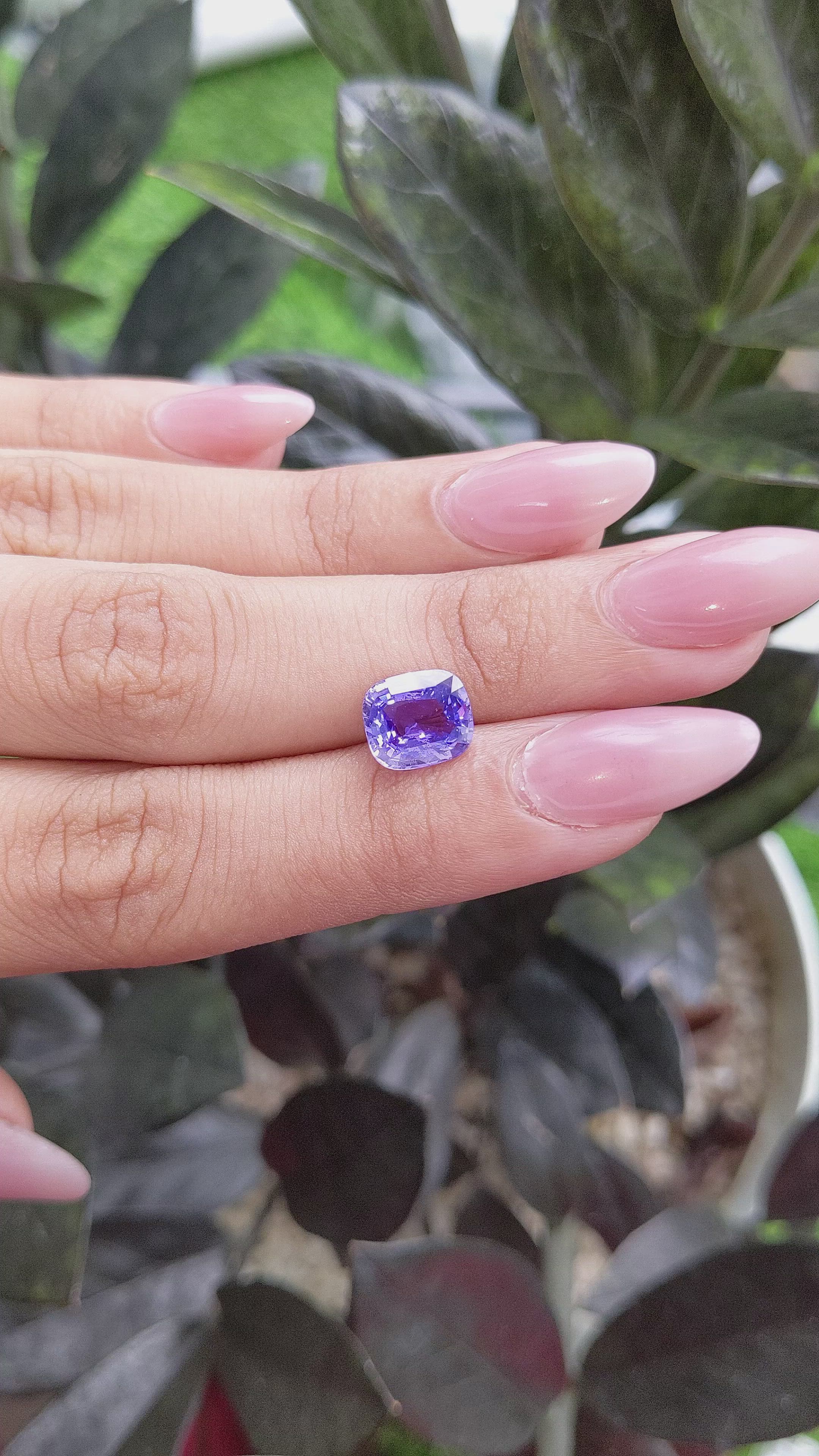 3.05 Ct. Violet Sapphire from Madagascar Size Video