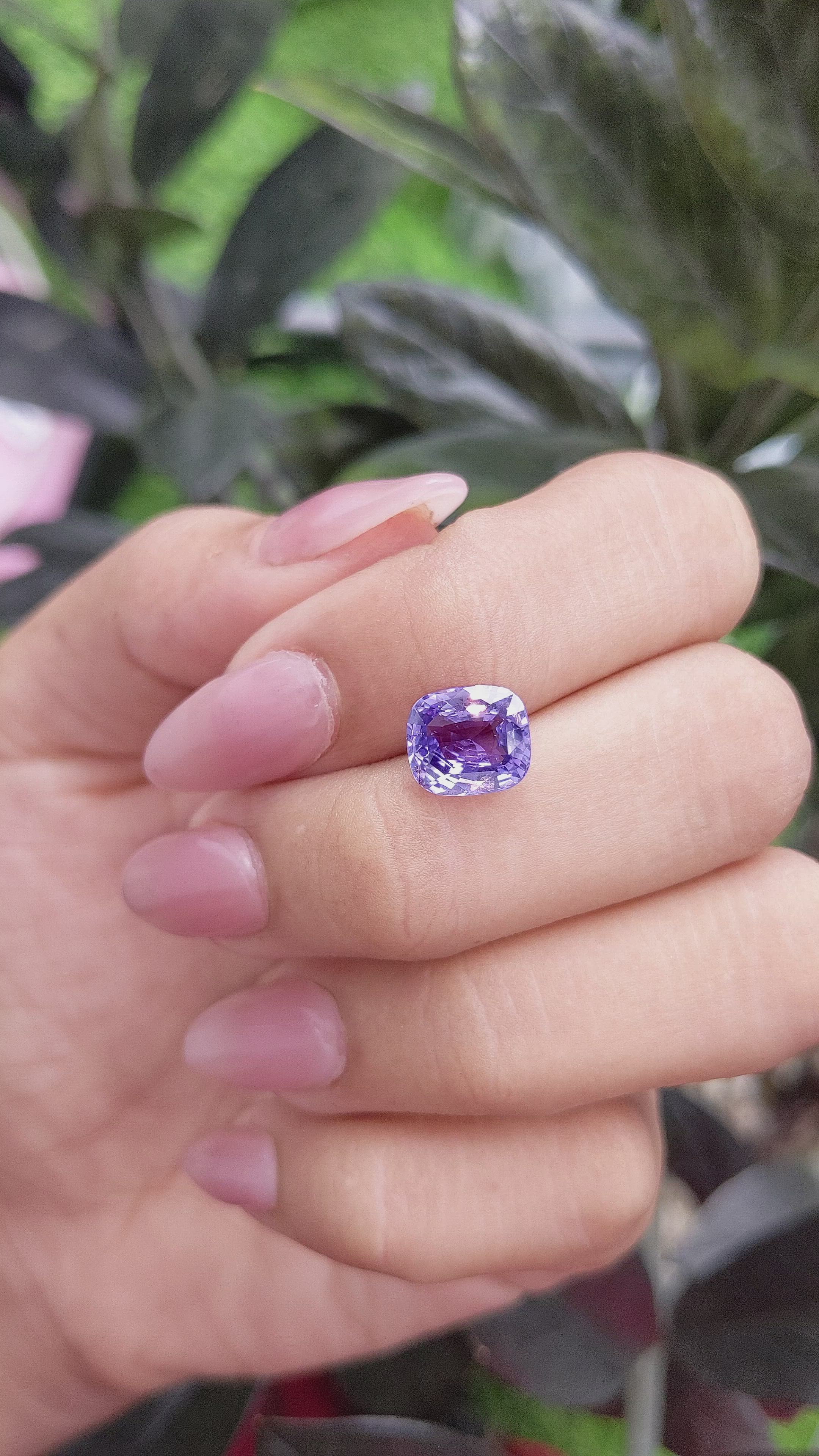 3.05 Ct. Violet Sapphire from Madagascar Size Video