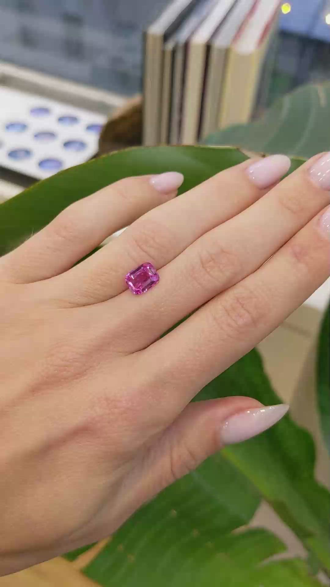 2.04 Ct. Pink Sapphire from Ceylon (Sri Lanka) Size Video