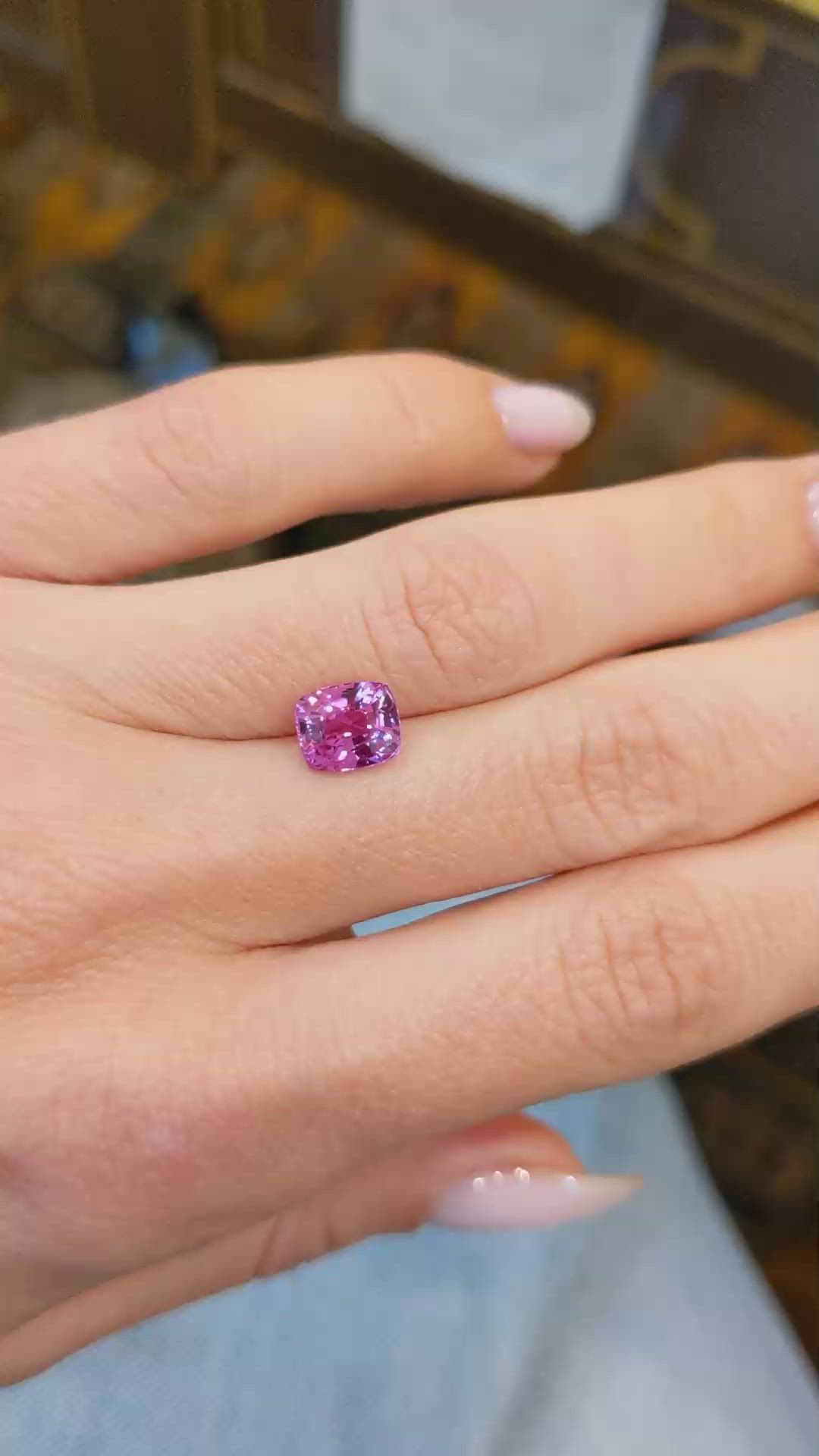 2.11 Ct. Pink Sapphire from Ceylon (Sri Lanka) Size Video