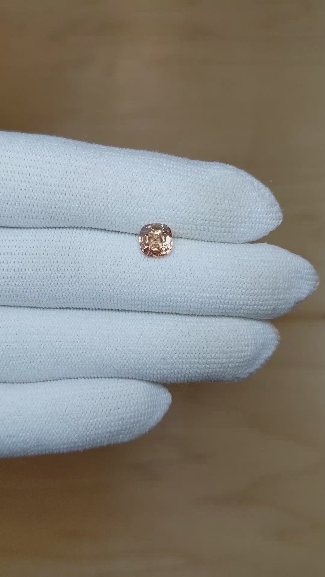 1.62 Ct. Peach Sapphire from Ceylon (Sri Lanka) Size Video