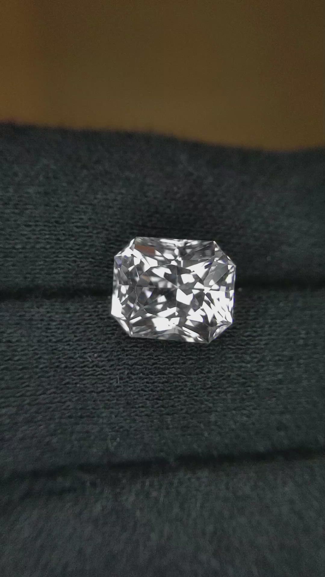 6.81 Ct. White Sapphire from Ceylon (Sri Lanka) Size Video