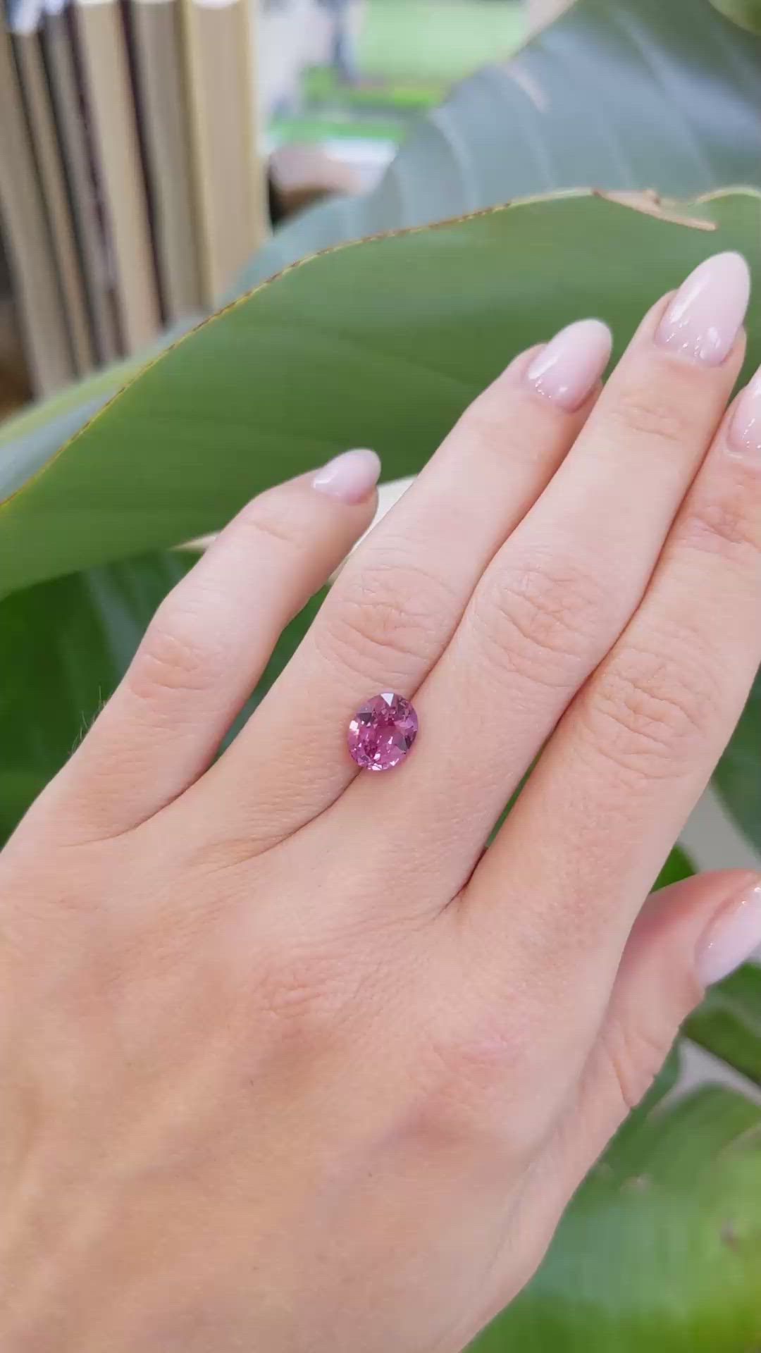 2.16 Ct. Pink Sapphire from Ceylon (Sri Lanka) Size Video