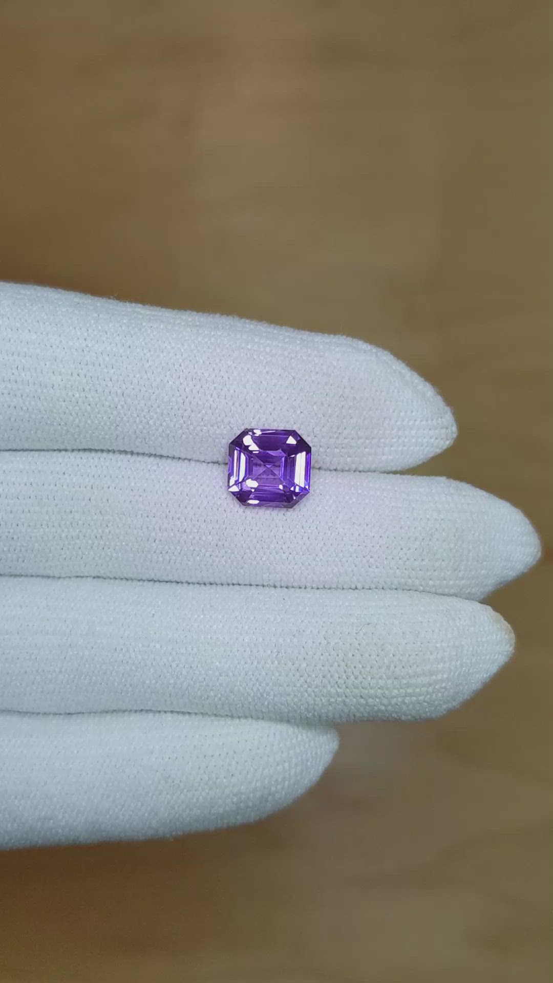 4.13 Ct. Violet Sapphire from Ceylon (Sri Lanka) Size Video