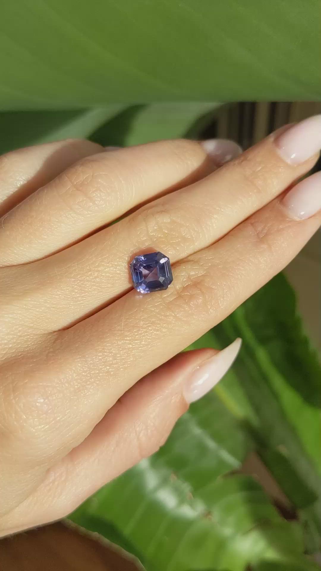 4.13 Ct. Violet Sapphire from Ceylon (Sri Lanka) Size Video
