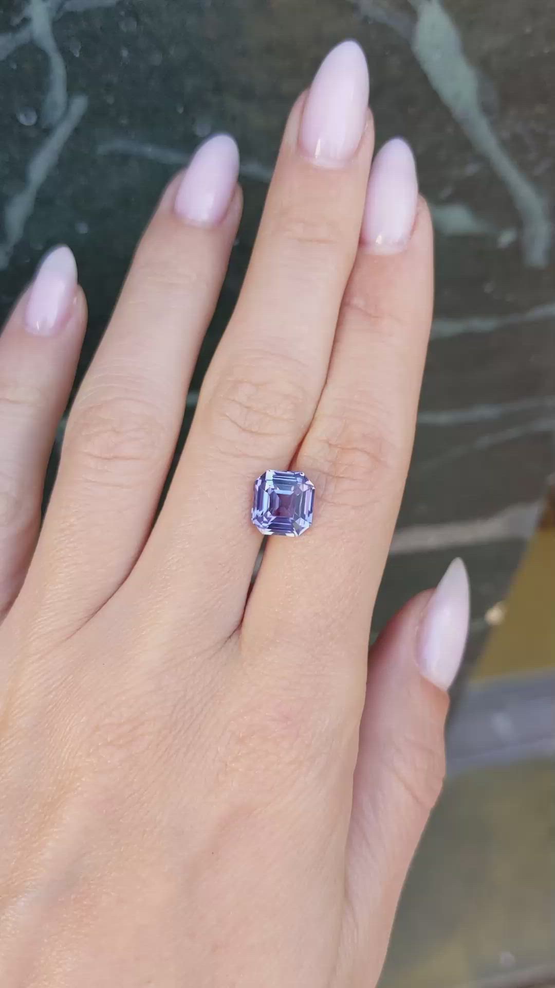 4.13 Ct. Violet Sapphire from Ceylon (Sri Lanka) Size Video