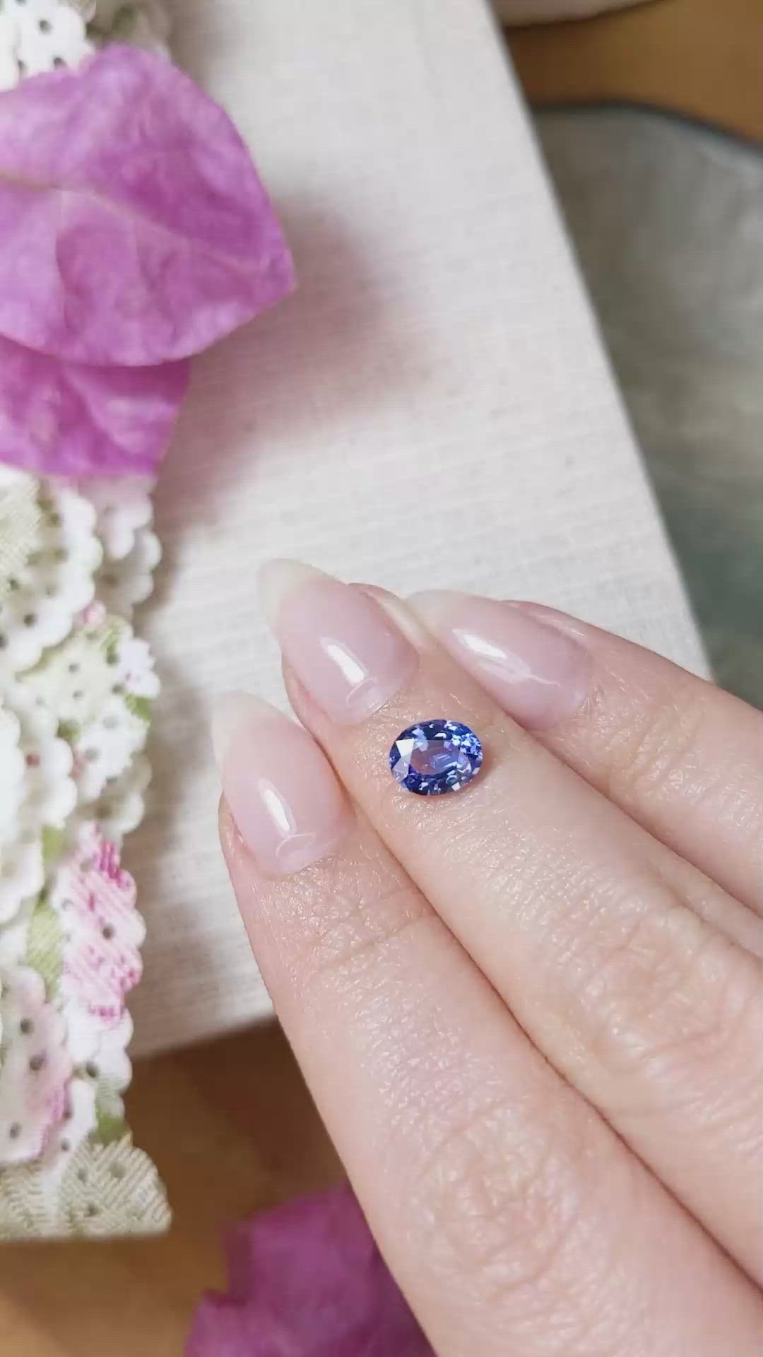 1.21 Ct. Blue Sapphire from Ceylon (Sri Lanka) Size Video