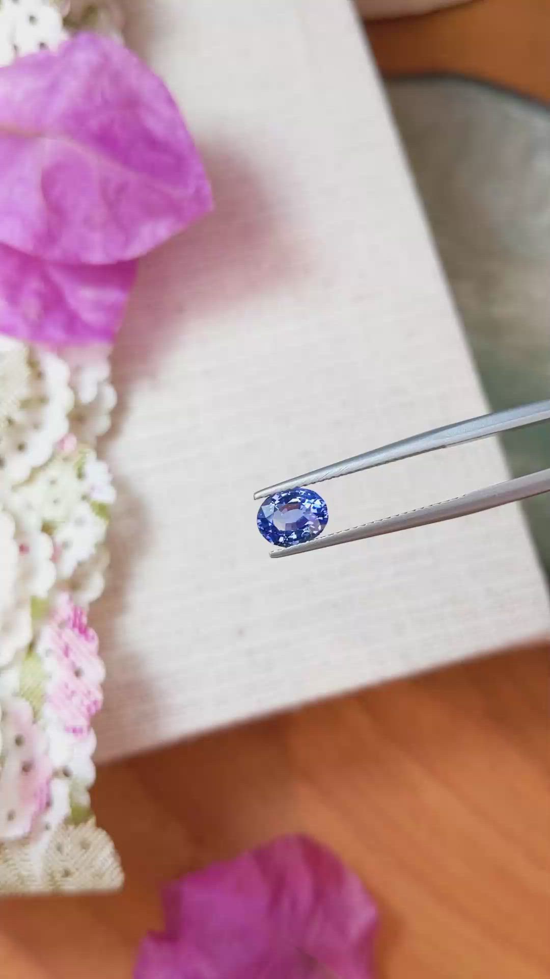 1.21 Ct. Blue Sapphire from Ceylon (Sri Lanka) Size Video