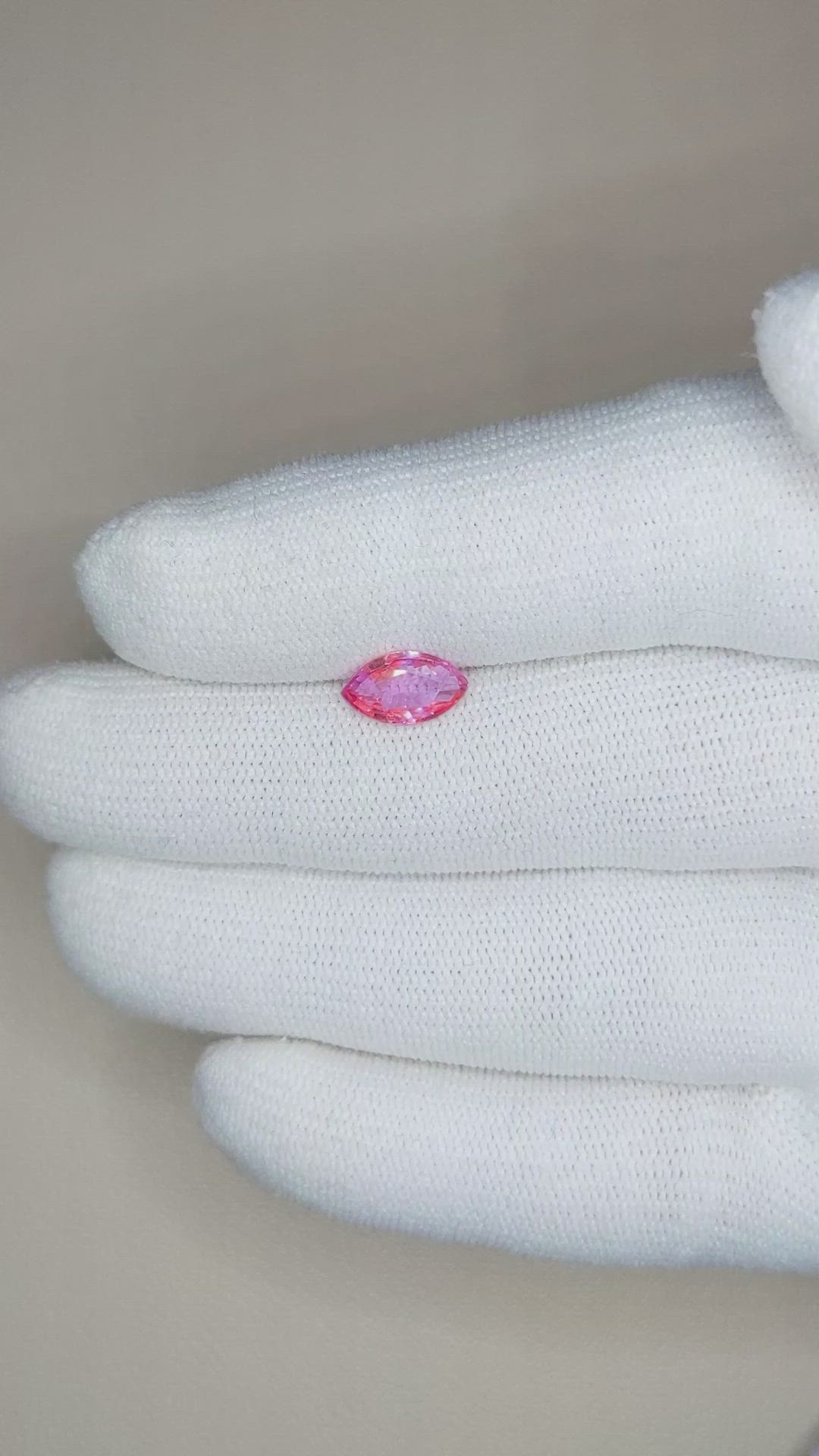 1.20 Ct. Padparadscha Sapphire from Ceylon (Sri Lanka) Size Video