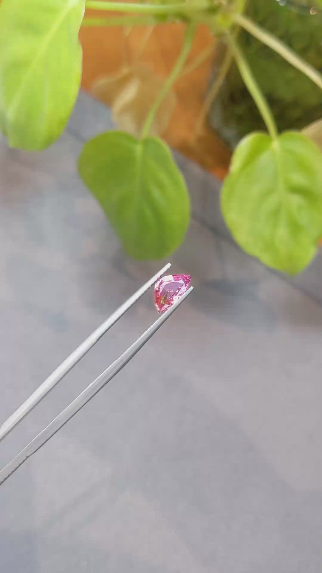 1.36 Ct. Padparadscha Sapphire from Ceylon (Sri Lanka) Size Video