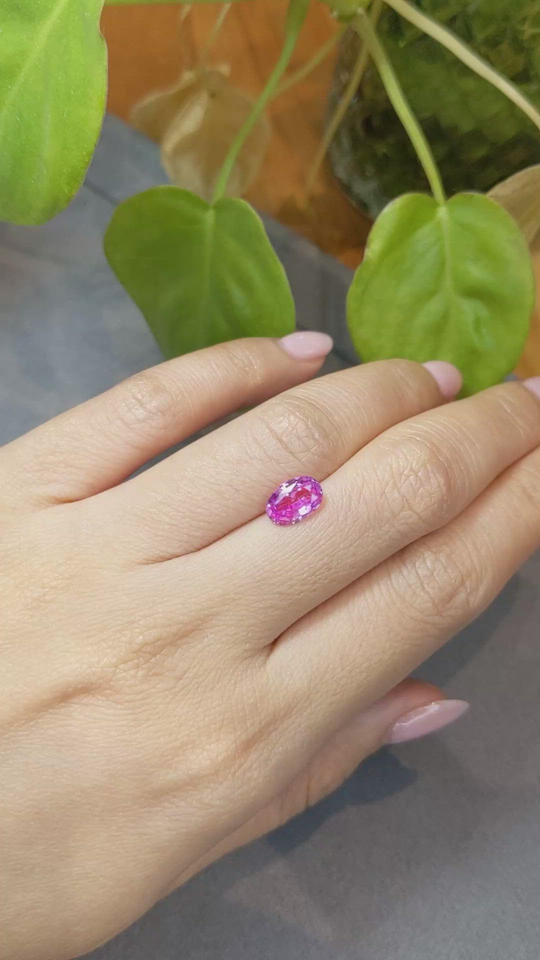 2.09 Ct. Purplish Pink Sapphire from Ceylon (Sri Lanka) Size Video