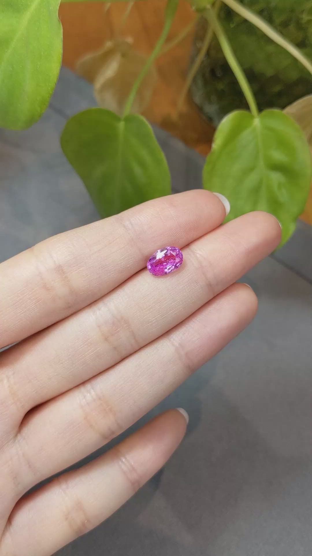 2.09 Ct. Purplish Pink Sapphire from Ceylon (Sri Lanka) Size Video