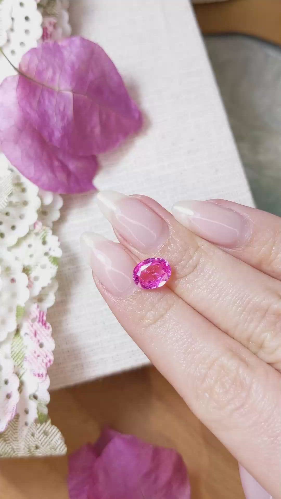 2.36 Ct. Pink Sapphire from Ceylon (Sri Lanka) Size Video