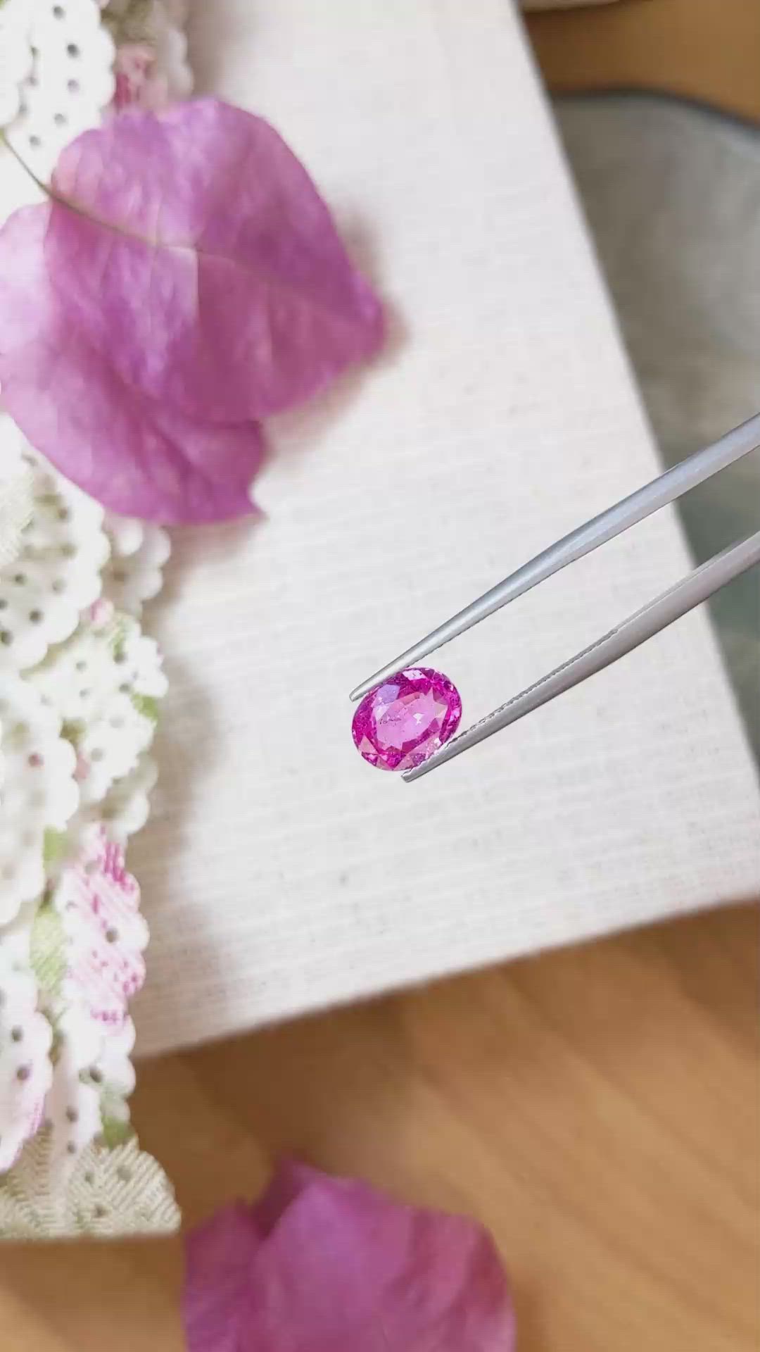 2.36 Ct. Pink Sapphire from Ceylon (Sri Lanka) Size Video