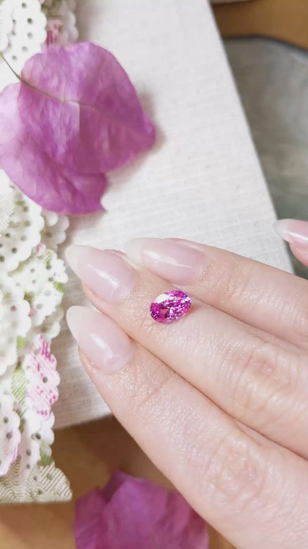 1.71 Ct. Pink Sapphire from Ceylon (Sri Lanka) Size Video