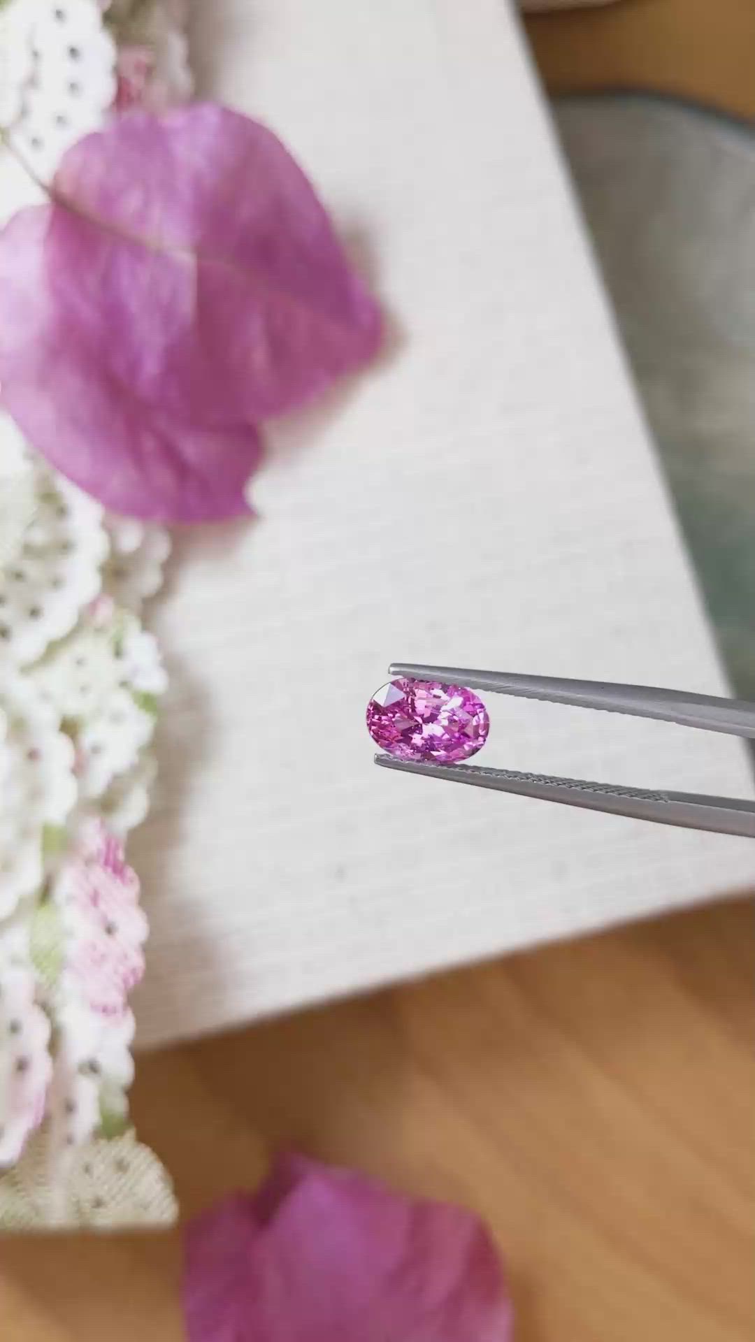 1.71 Ct. Pink Sapphire from Ceylon (Sri Lanka) Size Video