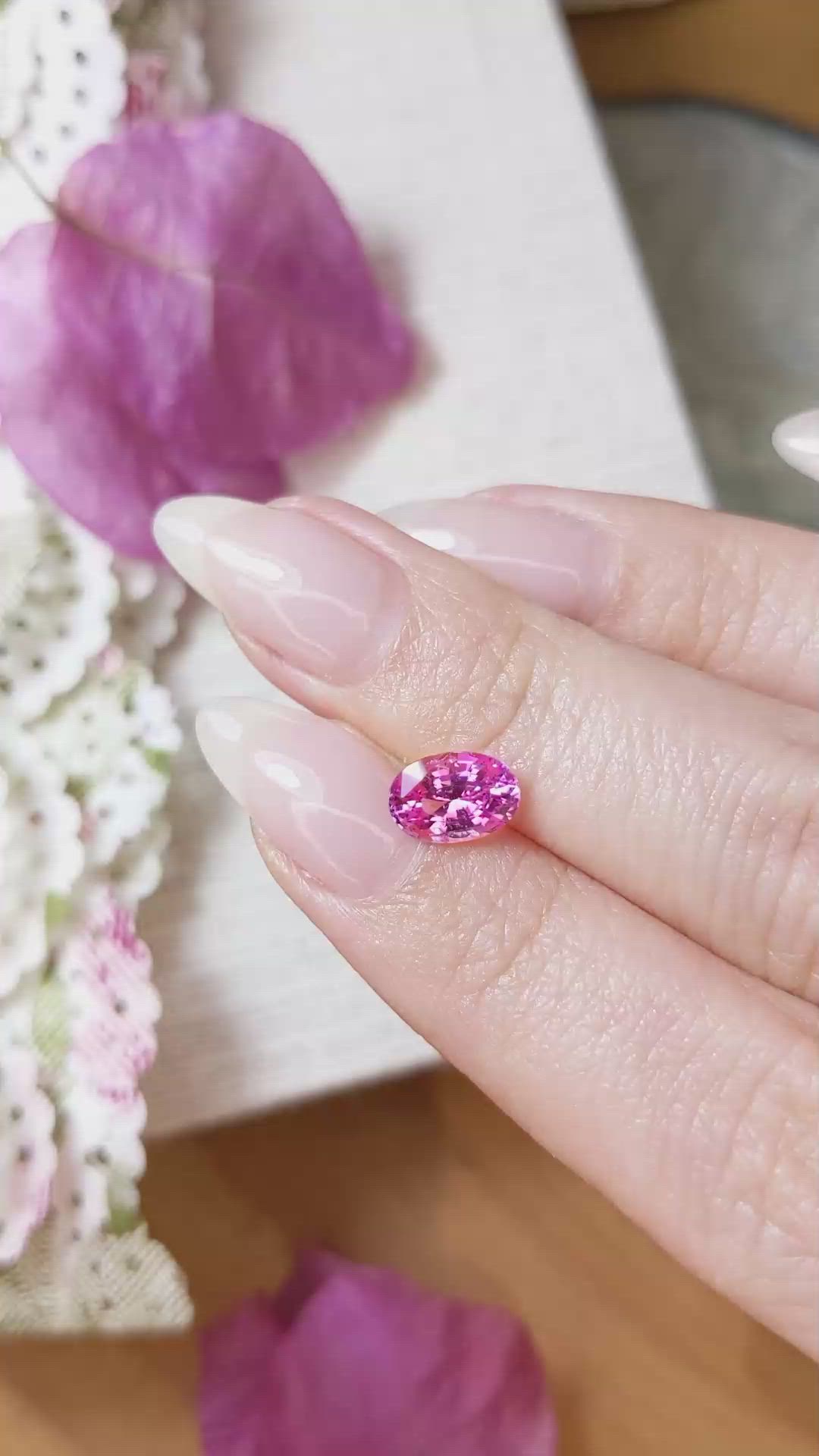 1.71 Ct. Pink Sapphire from Ceylon (Sri Lanka) Size Video