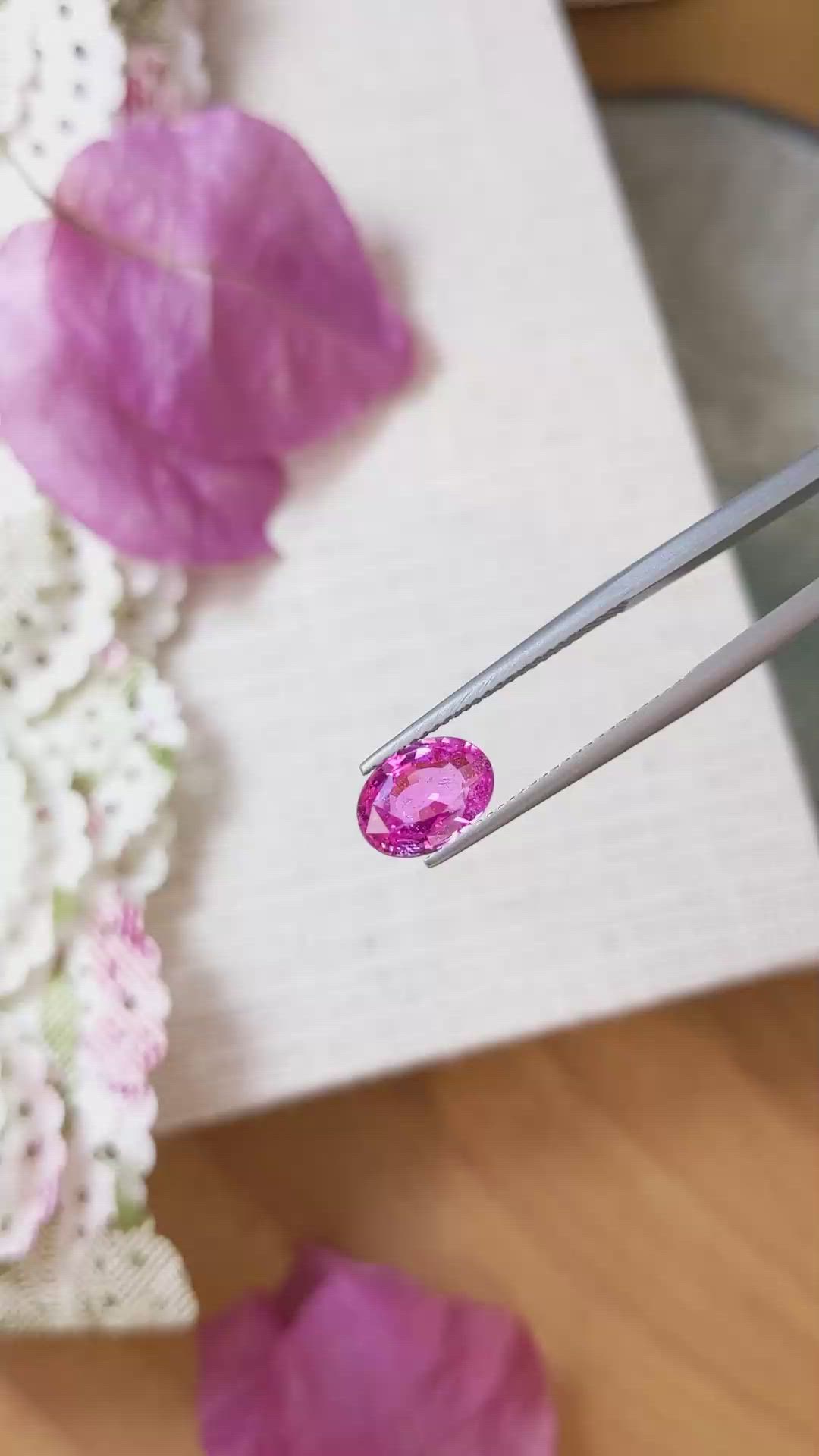 2.13 Ct. Pink Sapphire from Ceylon (Sri Lanka) Size Video