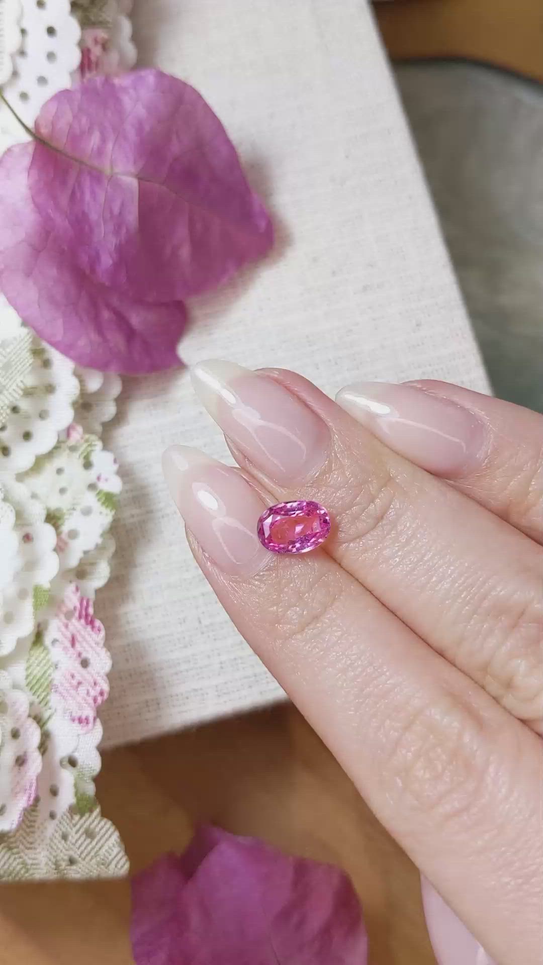 1.81 Ct. Pink Sapphire from Ceylon (Sri Lanka) Size Video