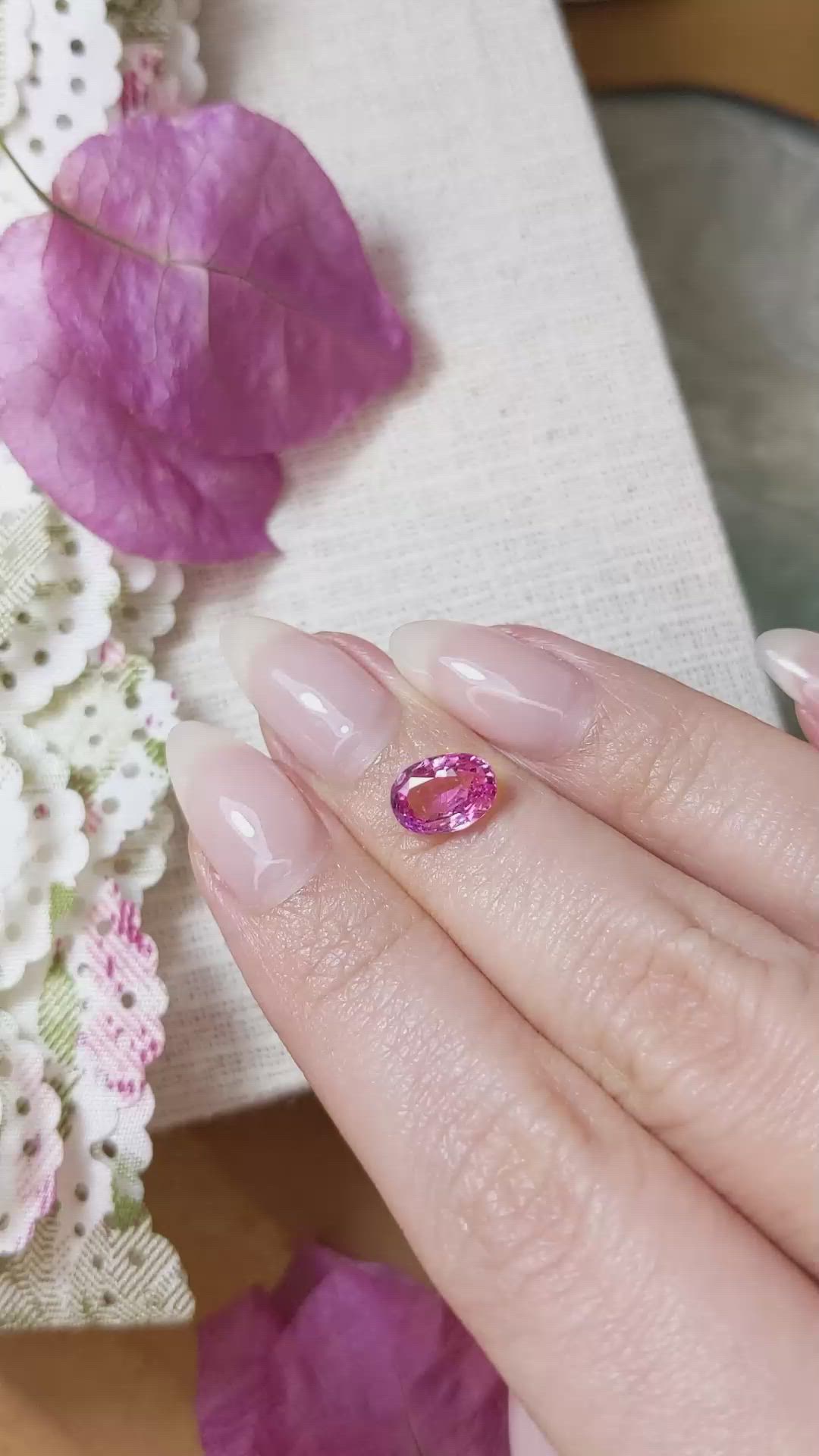 1.81 Ct. Pink Sapphire from Ceylon (Sri Lanka) Size Video