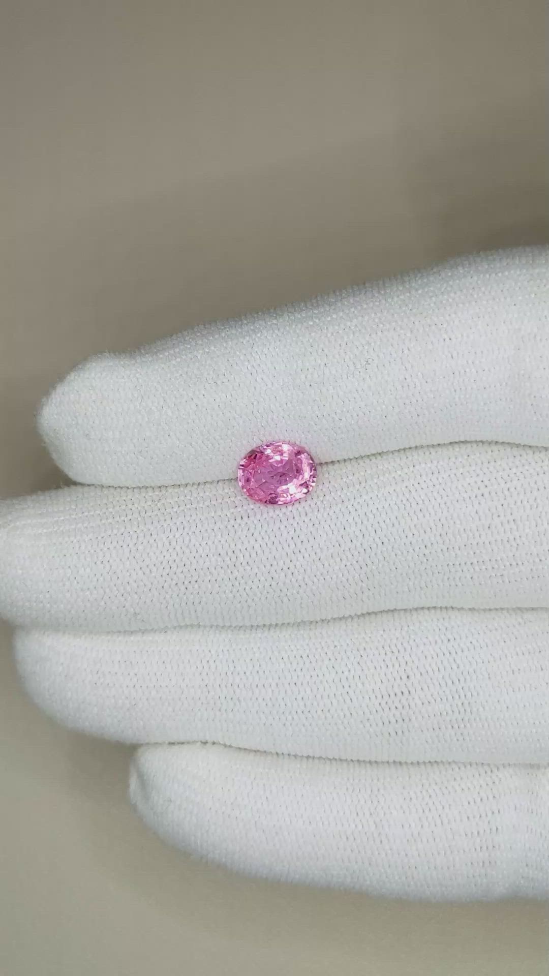 1.60 Ct. Pink Sapphire from Ceylon (Sri Lanka) Size Video