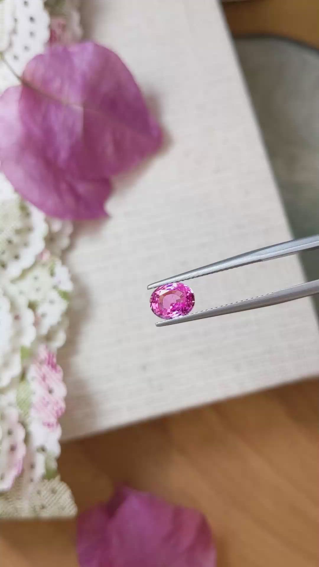 1.60 Ct. Pink Sapphire from Ceylon (Sri Lanka) Size Video