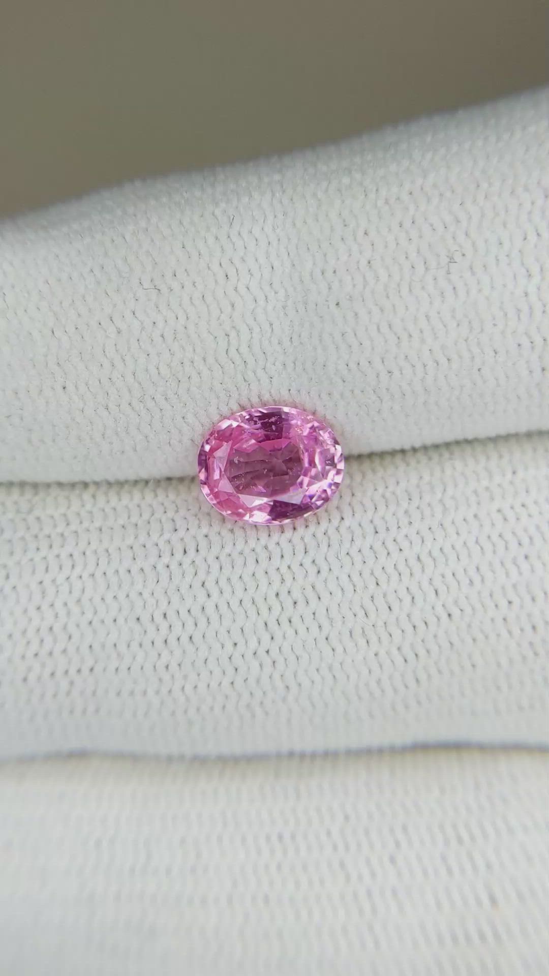 1.60 Ct. Pink Sapphire from Ceylon (Sri Lanka) Size Video