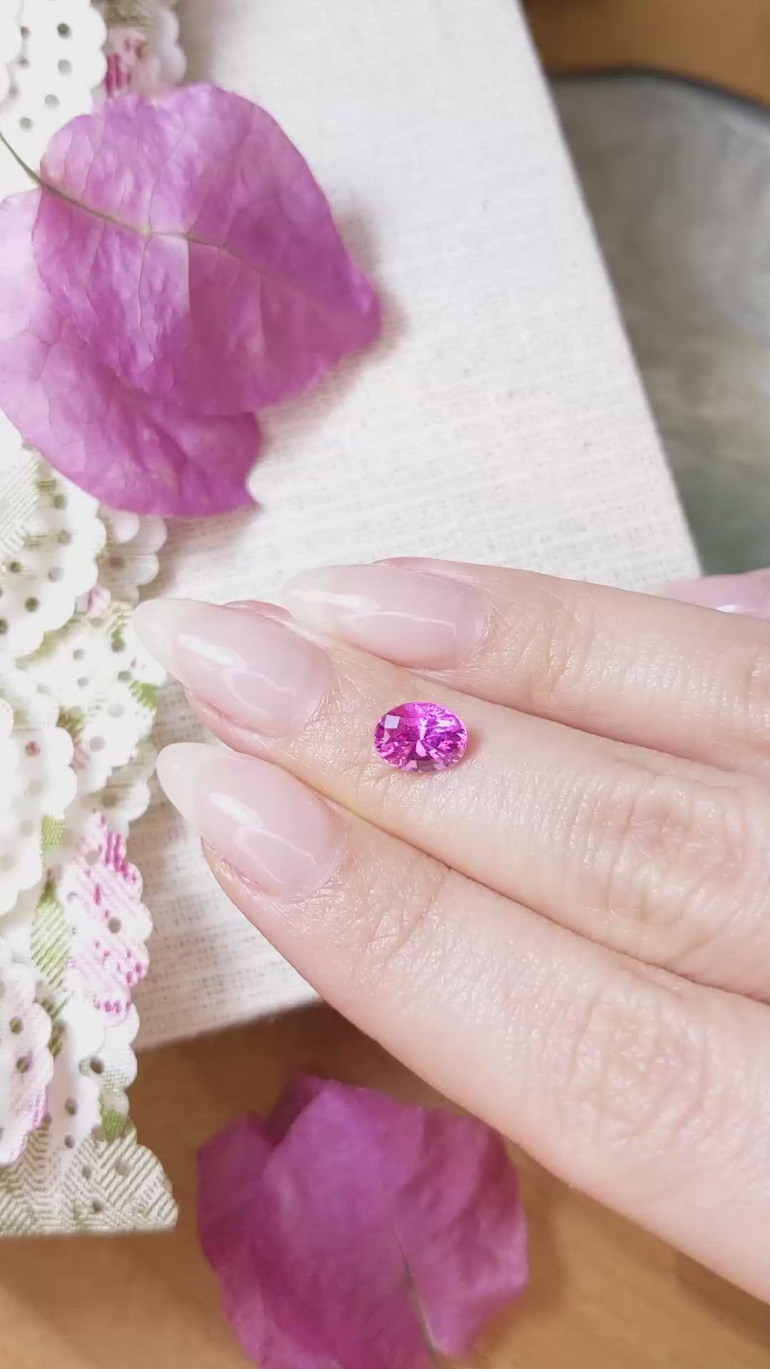1.76 Ct. Pink Sapphire from Ceylon (Sri Lanka) Size Video
