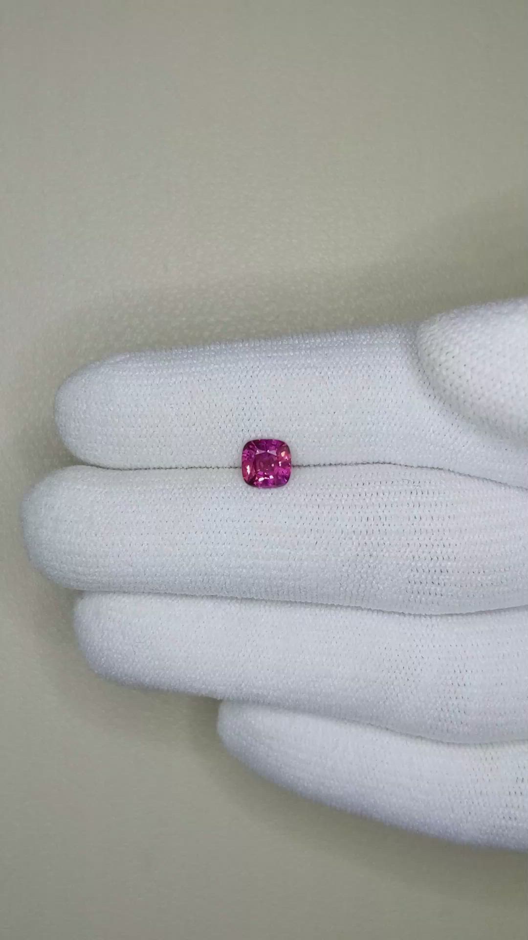 0.87 Ct. Reddish Pink Sapphire from Ceylon (Sri Lanka) Size Video